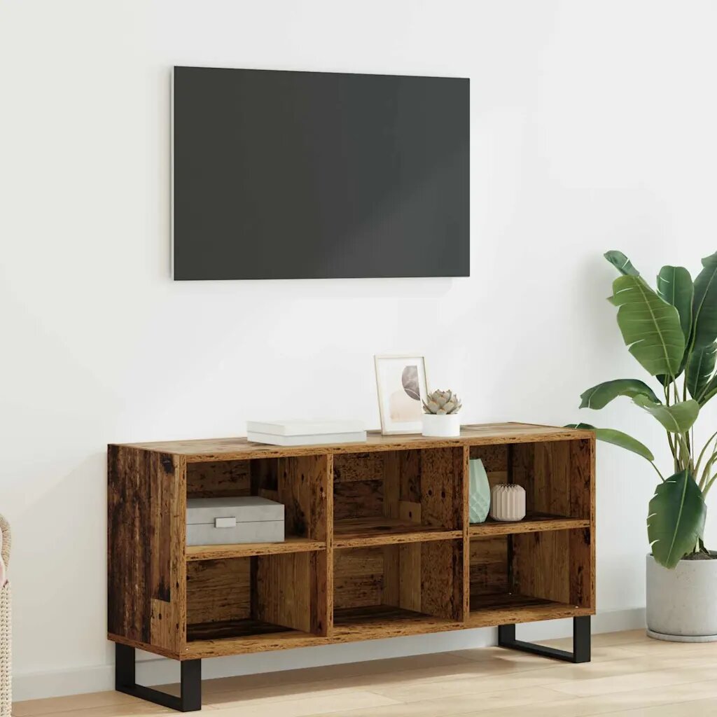vidaXL ТВ шкаф 1035 x 30 x 50 см Старо дърво Инженерна дървесина