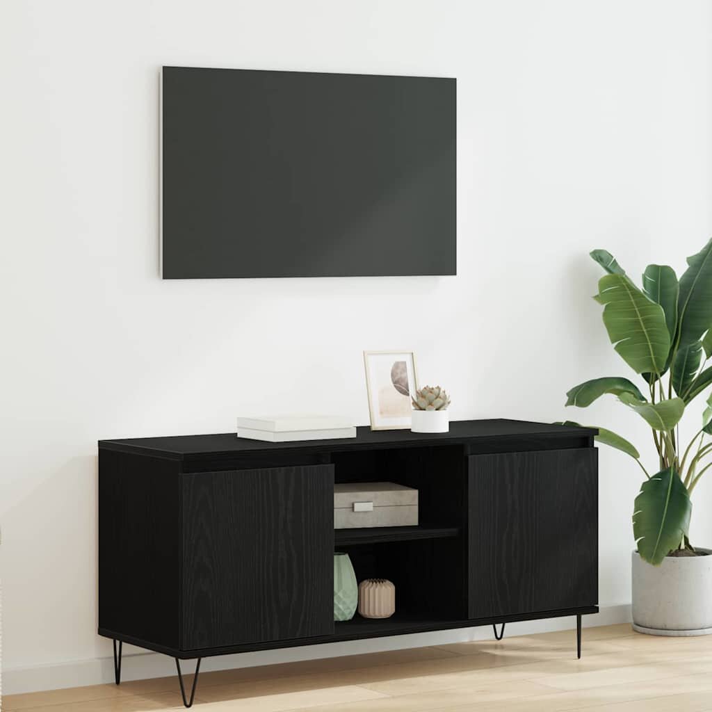 vidaXL ТВ шкаф 104 x 35 x 50 см Черния дъб Инженерна дървесина