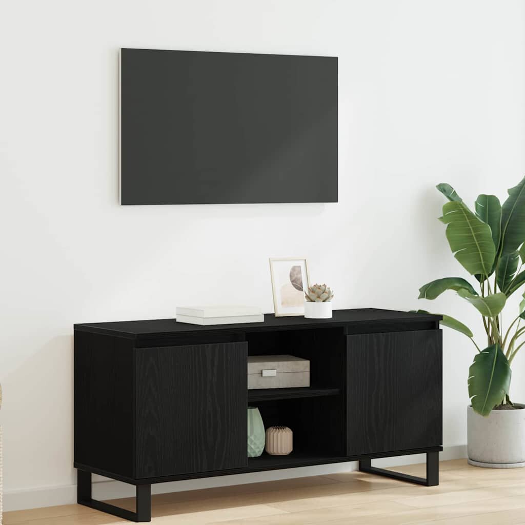 vidaXL ТВ шкаф 104 x 35 x 50 см Черния дъб Инженерна дървесина