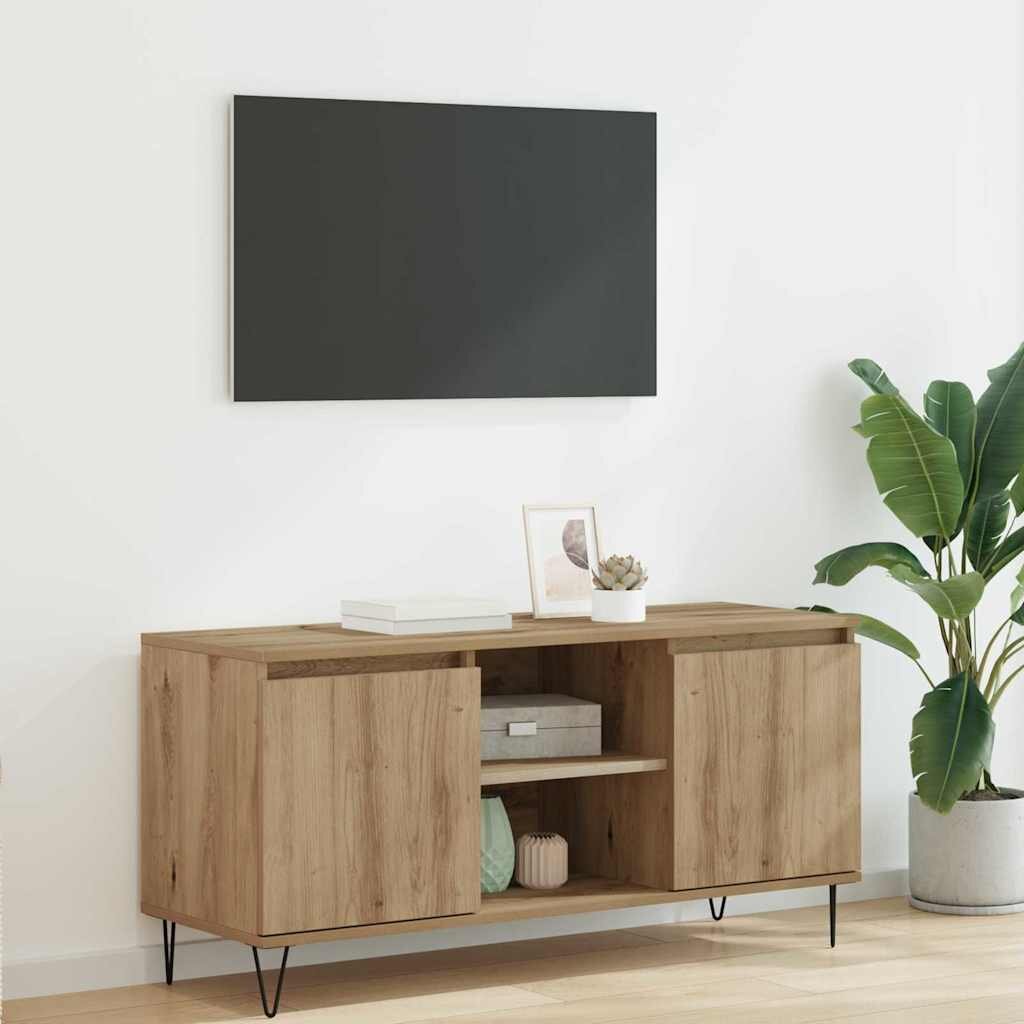 vidaXL ТВ шкаф 104 x 35 x 50 см Дъб Инженерна дървесина