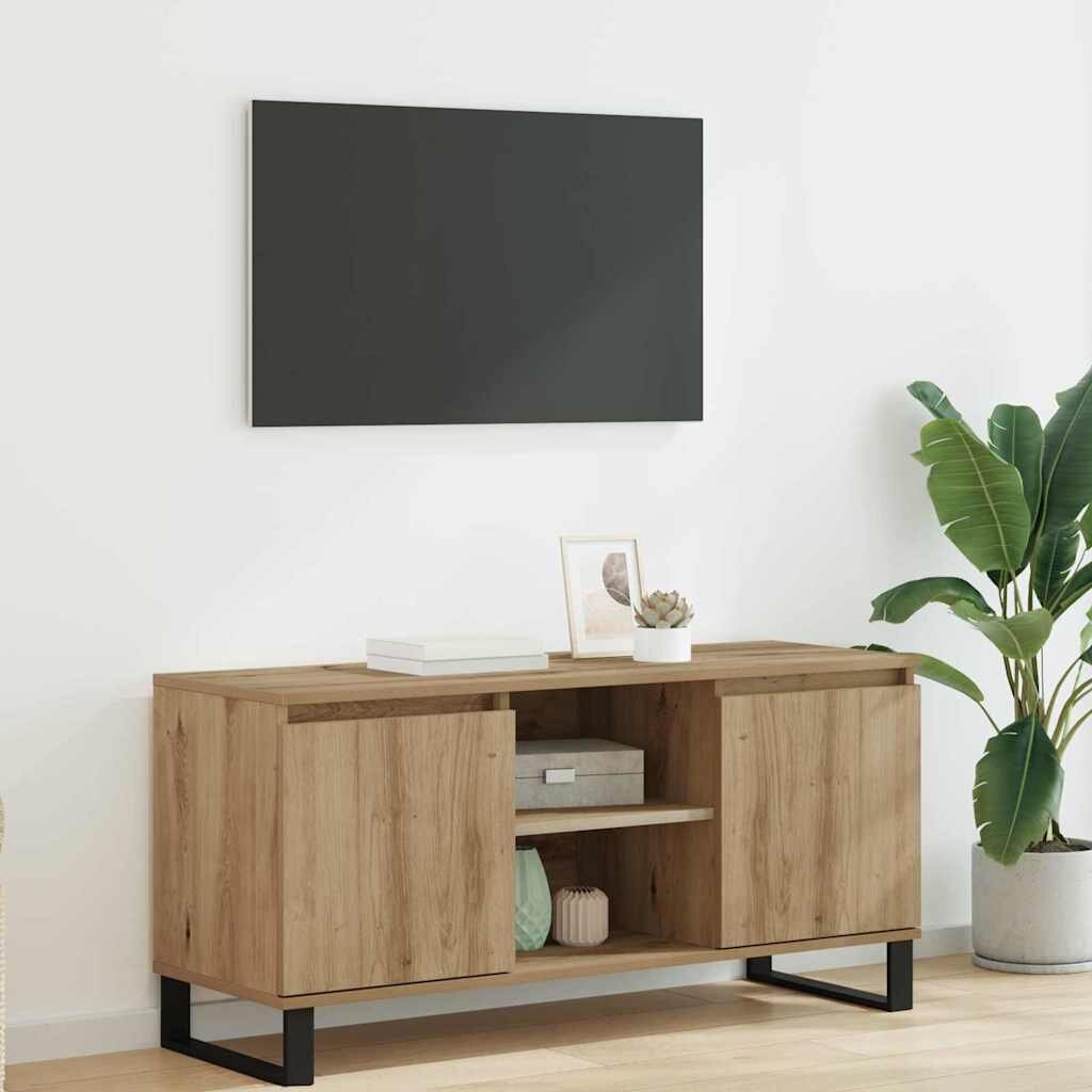 vidaXL ТВ шкаф 104 x 35 x 50 см Дъб Инженерна дървесина