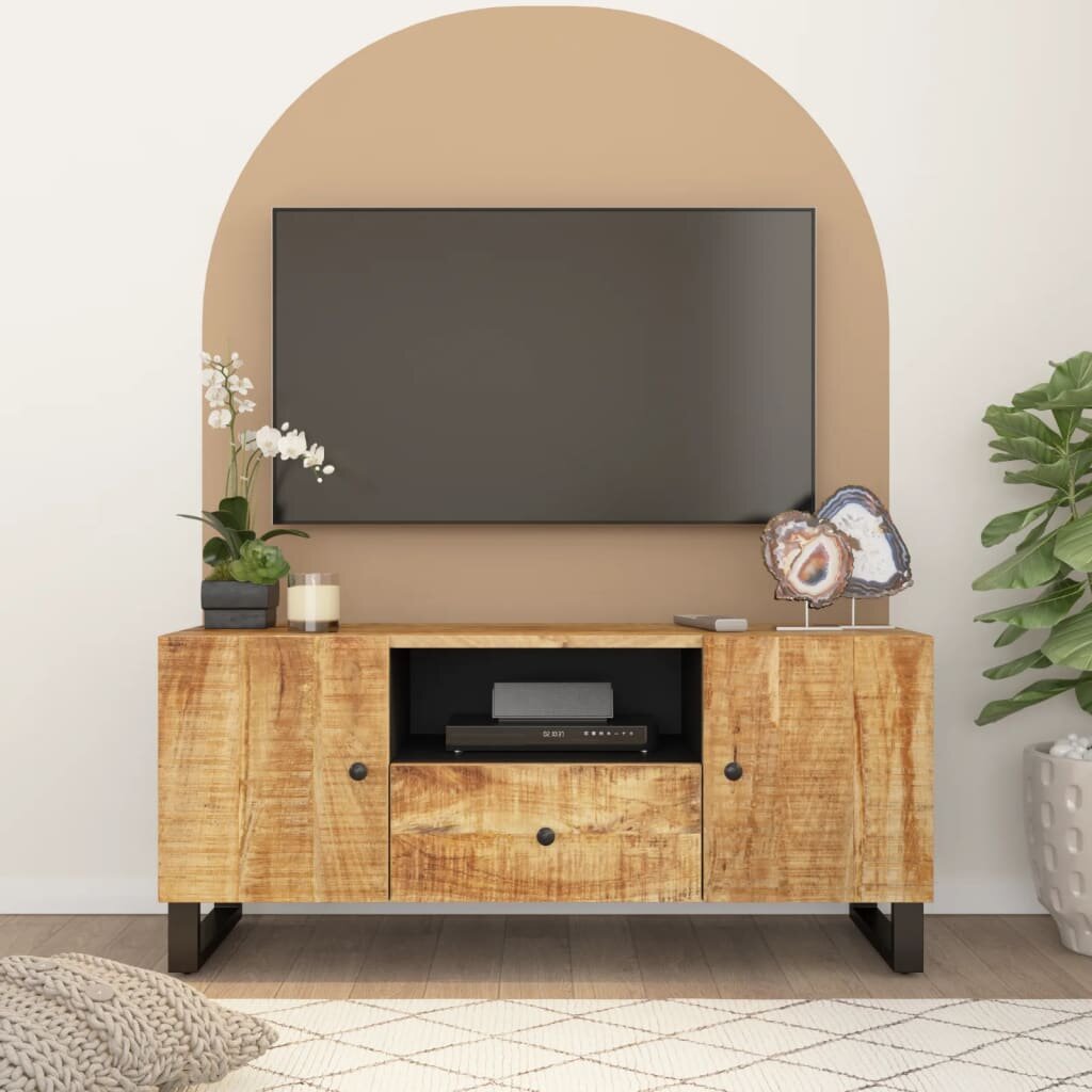 vidaXL ТВ шкаф 105x335x46 см масивно манго и инженерно дърво
