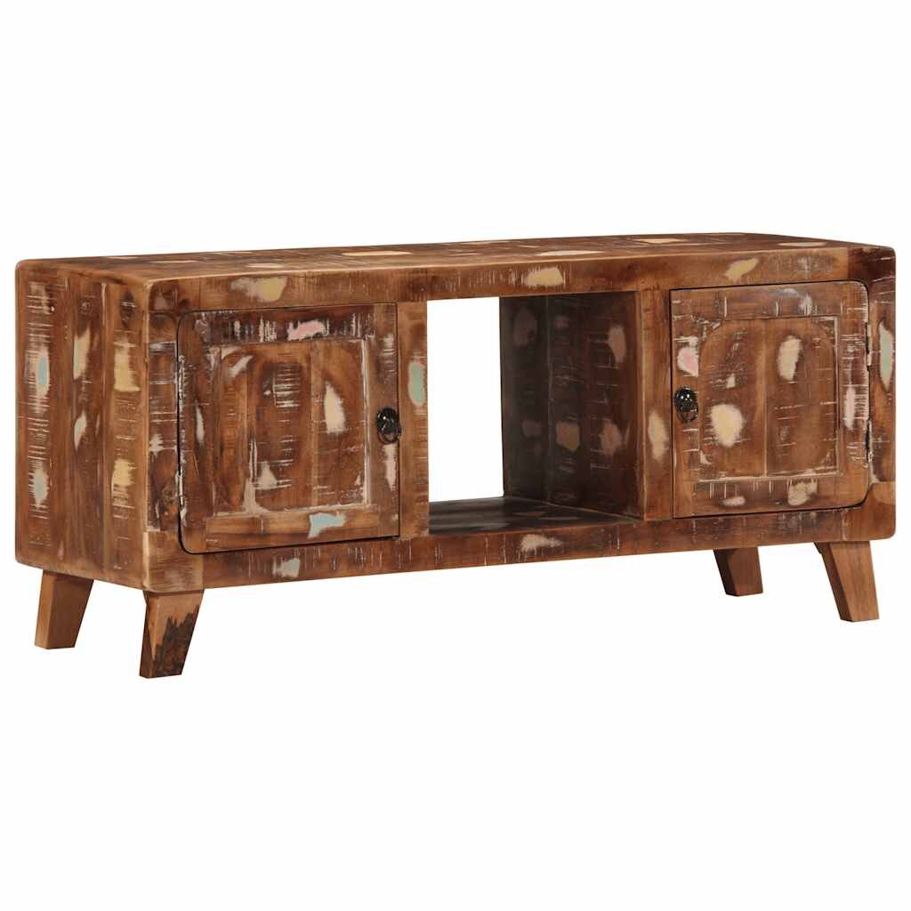 vidaXL ТВ шкаф 105x46x32 cm Масивна дървесина Възстановена