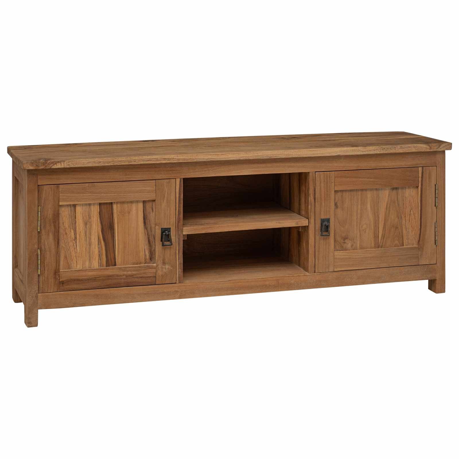 vidaXL ТВ шкаф 110 x 30 x 40 cm Натурално Солидно тиково дърво
