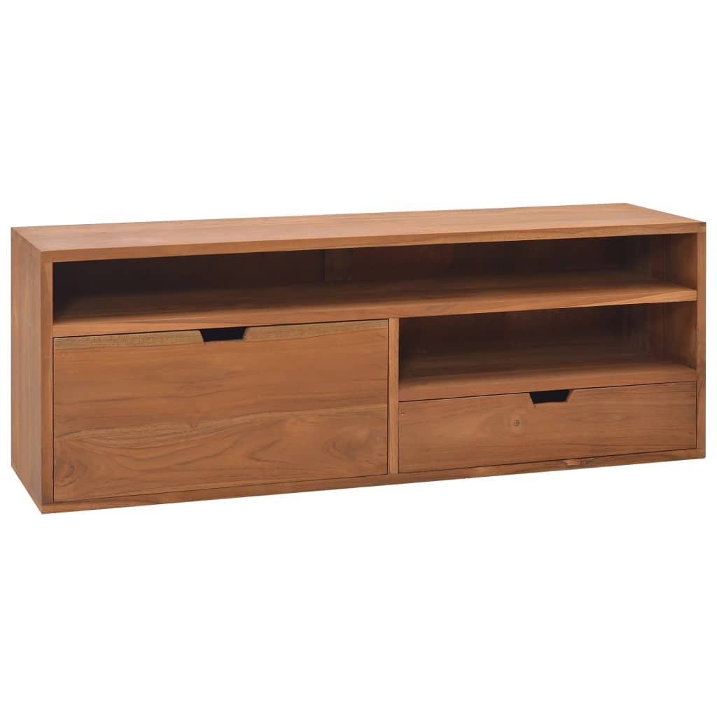 vidaXL ТВ шкаф 110x30x40 cм тиково дърво масив