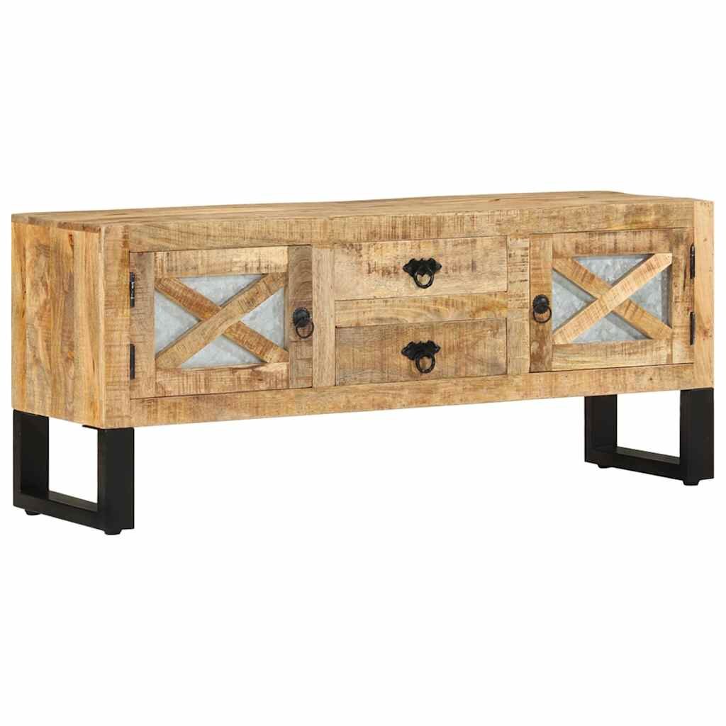 vidaXL ТВ шкаф 110x30x45 см грубо мангово дърво