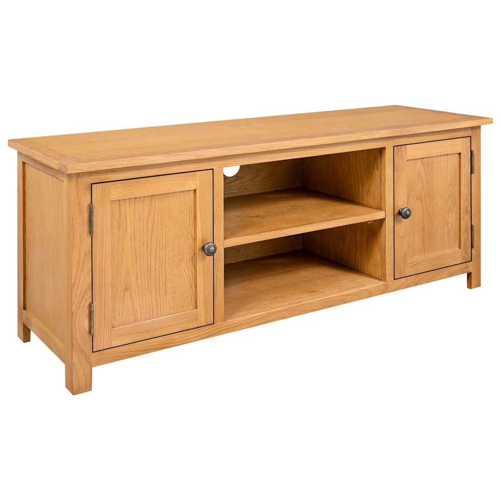 vidaXL ТВ шкаф 110x35x44 см дъбов масив
