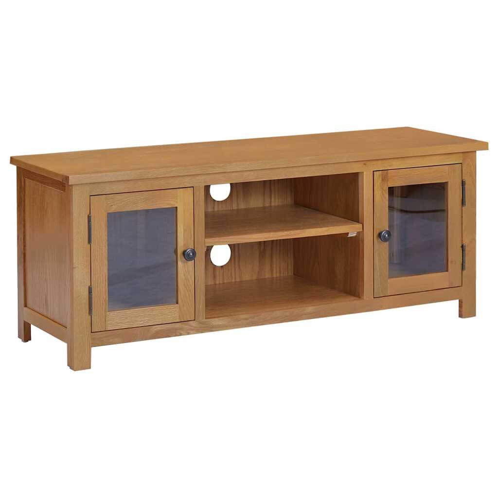 vidaXL ТВ шкаф 110x35x44 см дъбов масив