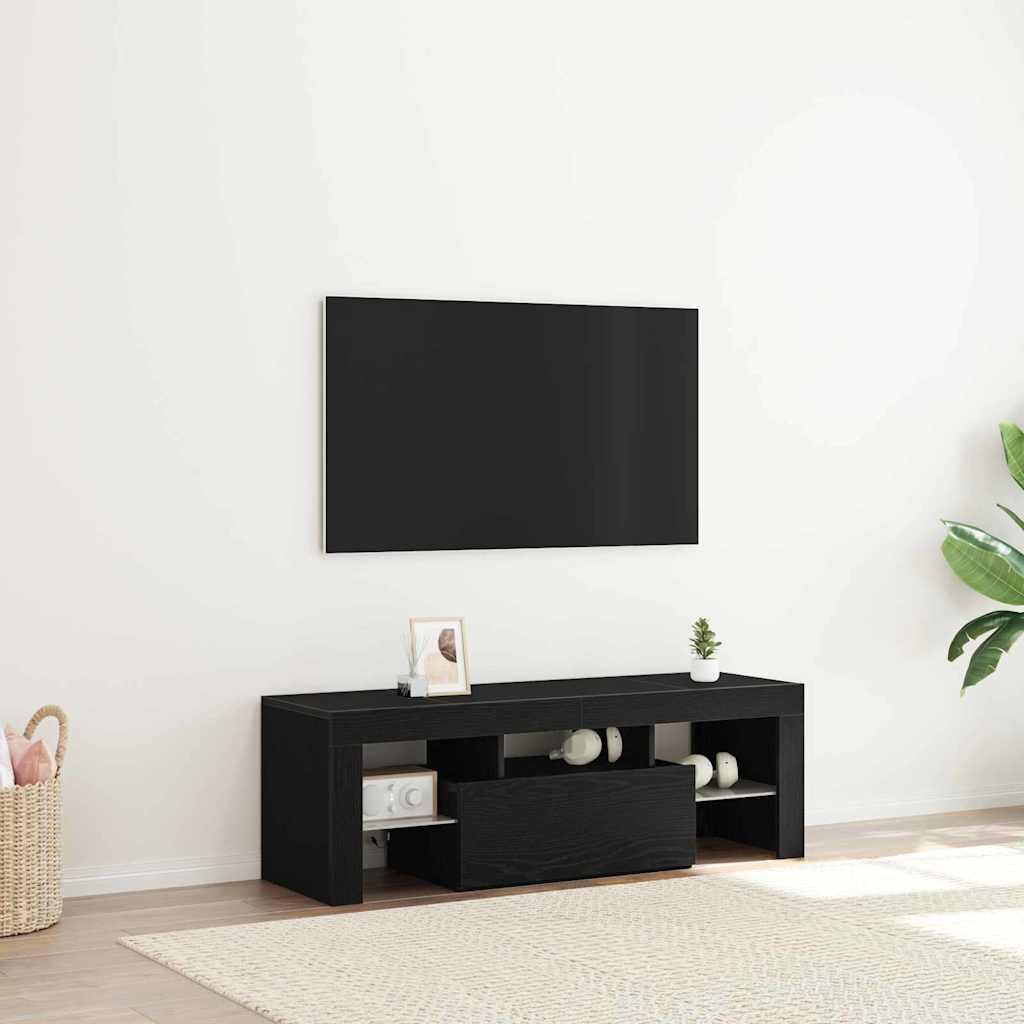 vidaXL ТВ шкаф 120 x 35 x 40 см Черния дъб Инженерна дървесина