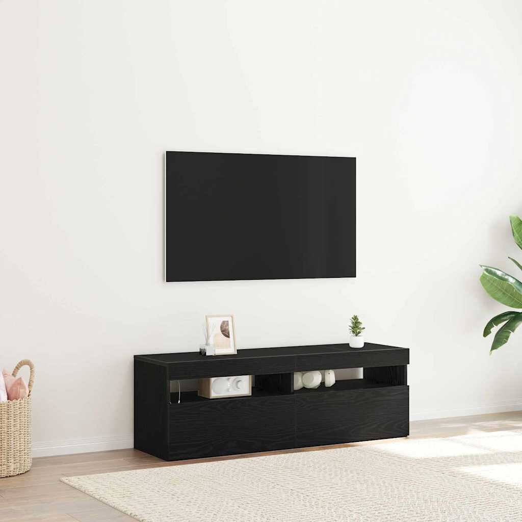 vidaXL ТВ шкаф 120 x 35 x 40 см Черния дъб Инженерна дървесина