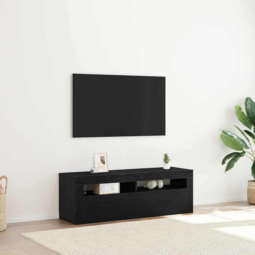 vidaXL ТВ шкаф 120 x 35 x 40 см Черния дъб Инженерна дървесина