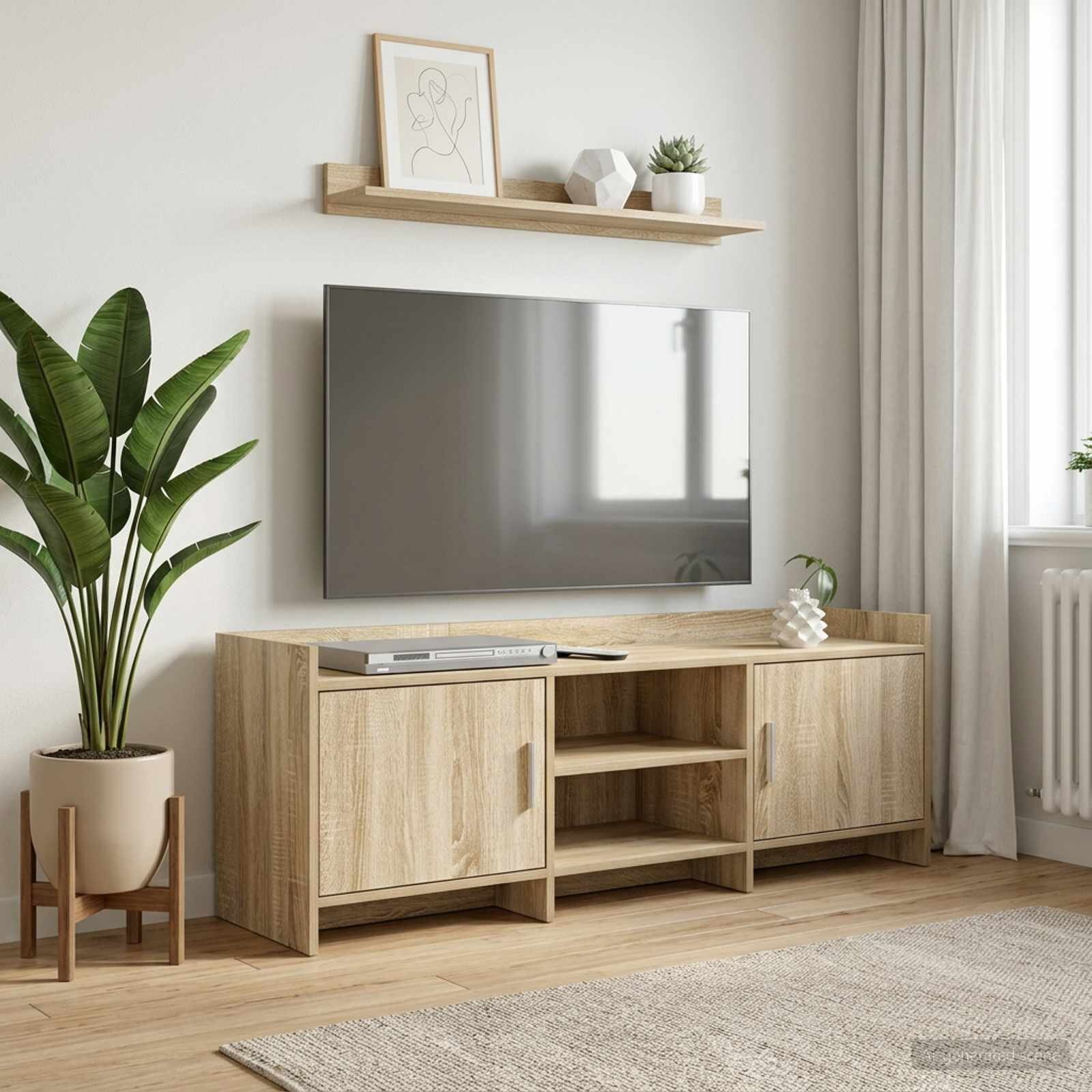 vidaXL ТВ шкаф 130 x 33 x 47 см Дъб сонома Инженерна дървесина