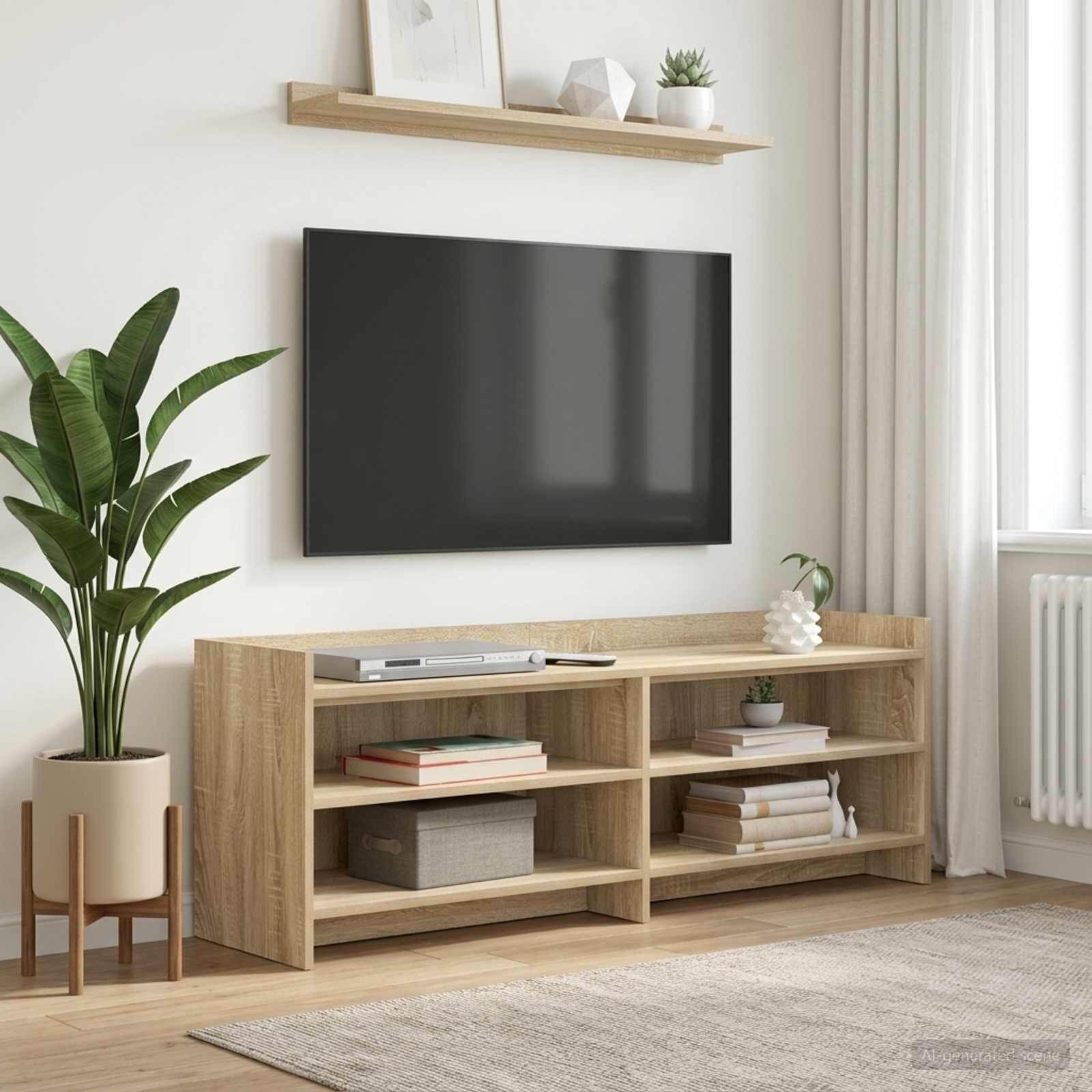 vidaXL ТВ шкаф 135 x 33 x 47 см Дъб сонома Инженерна дървесина