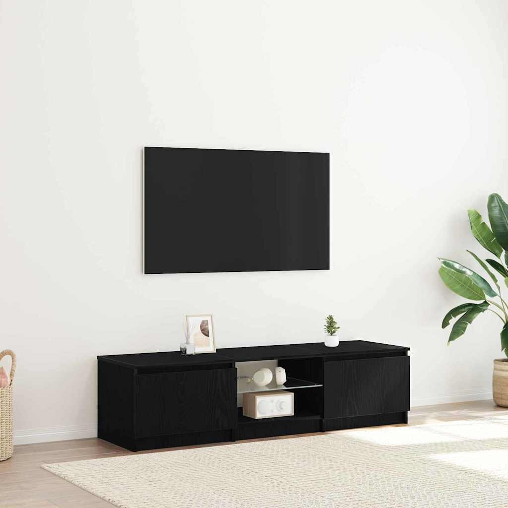 vidaXL ТВ шкаф 140 x 385 x 36 см Черния дъб Инженерна дървесина