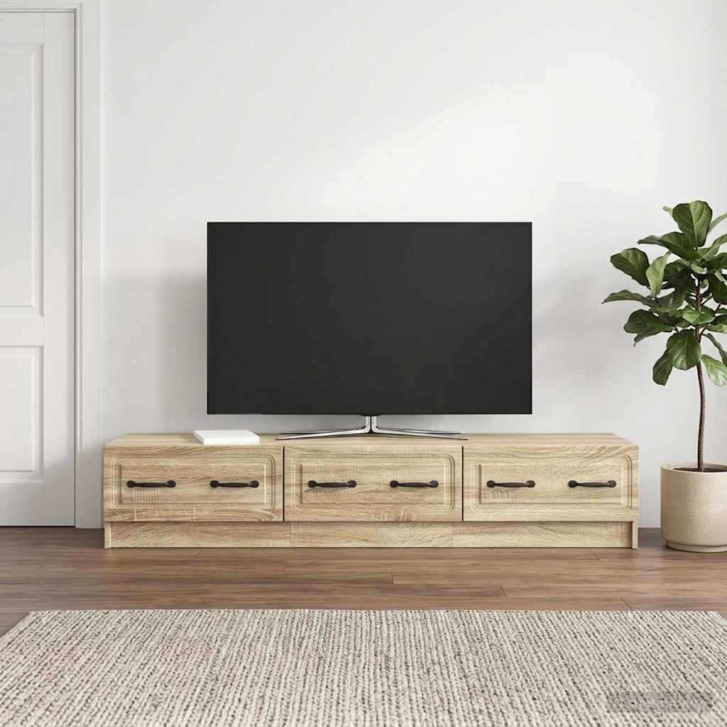 vidaXL ТВ шкаф 147 x 345 x 27 см Дъб сонома Инженерна дървесина