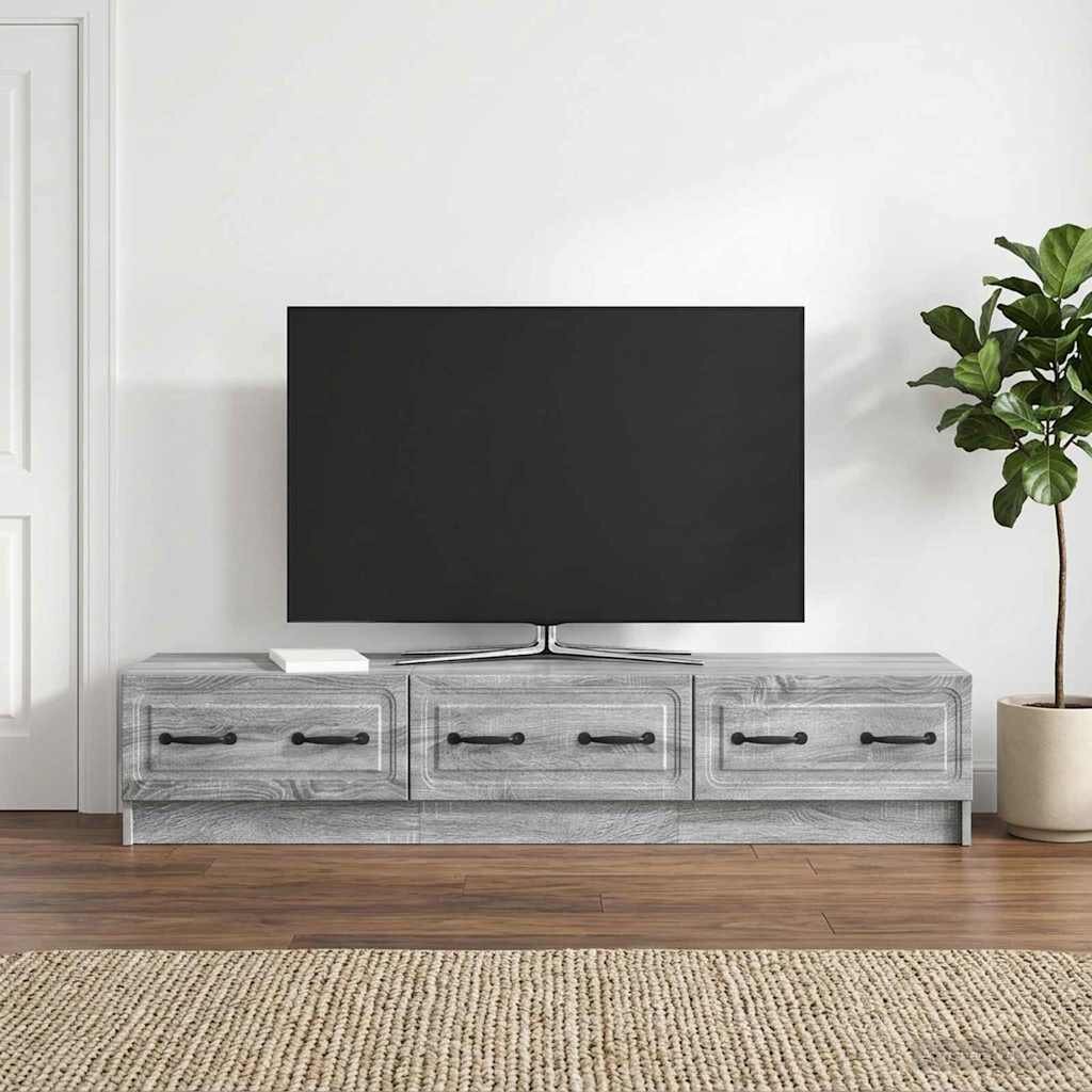 vidaXL ТВ шкаф 147 x 345 x 27 см Сива сонома Инженерна дървесина