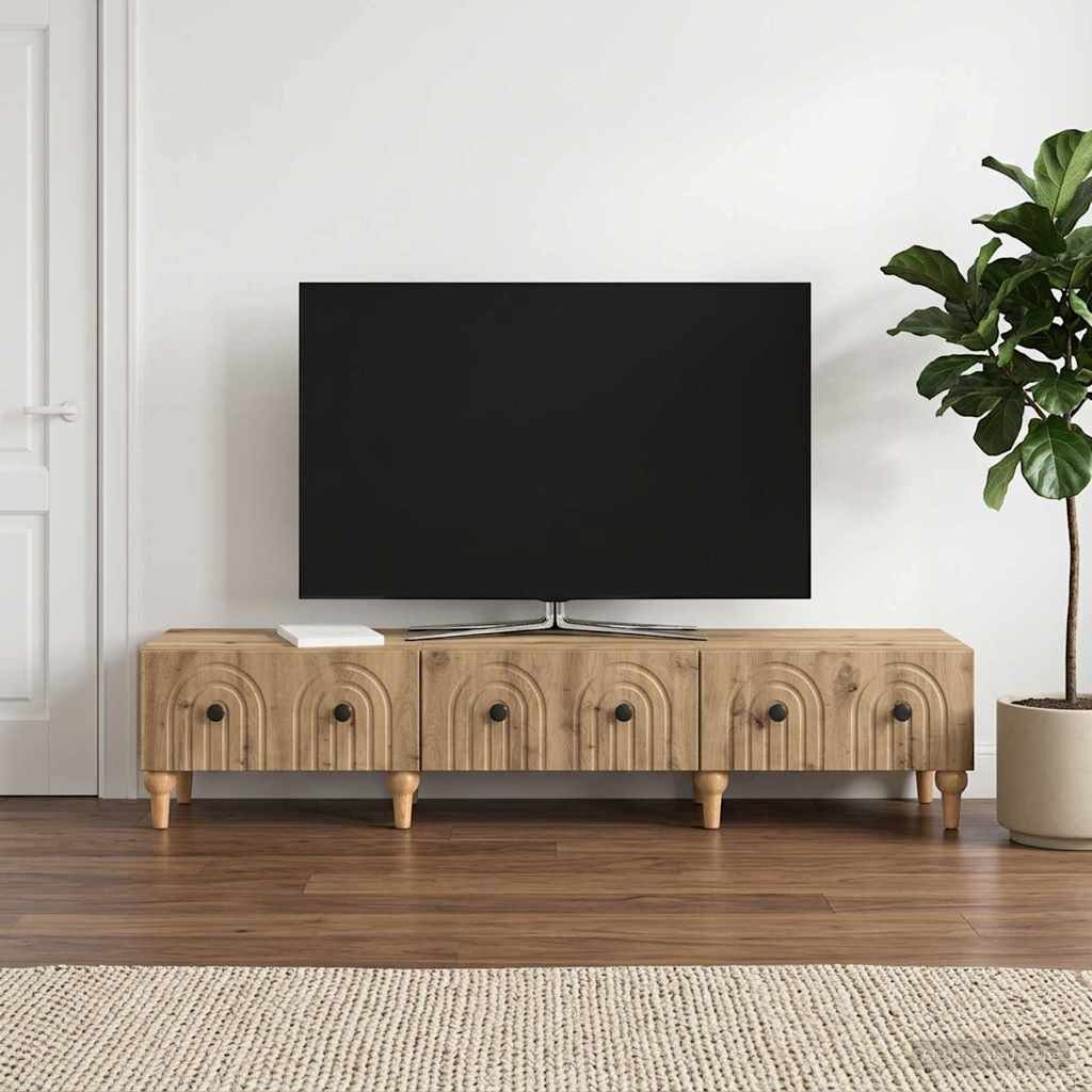 vidaXL ТВ шкаф 147 x 345 x 30 см Дъб артизан Инженерна дървесина