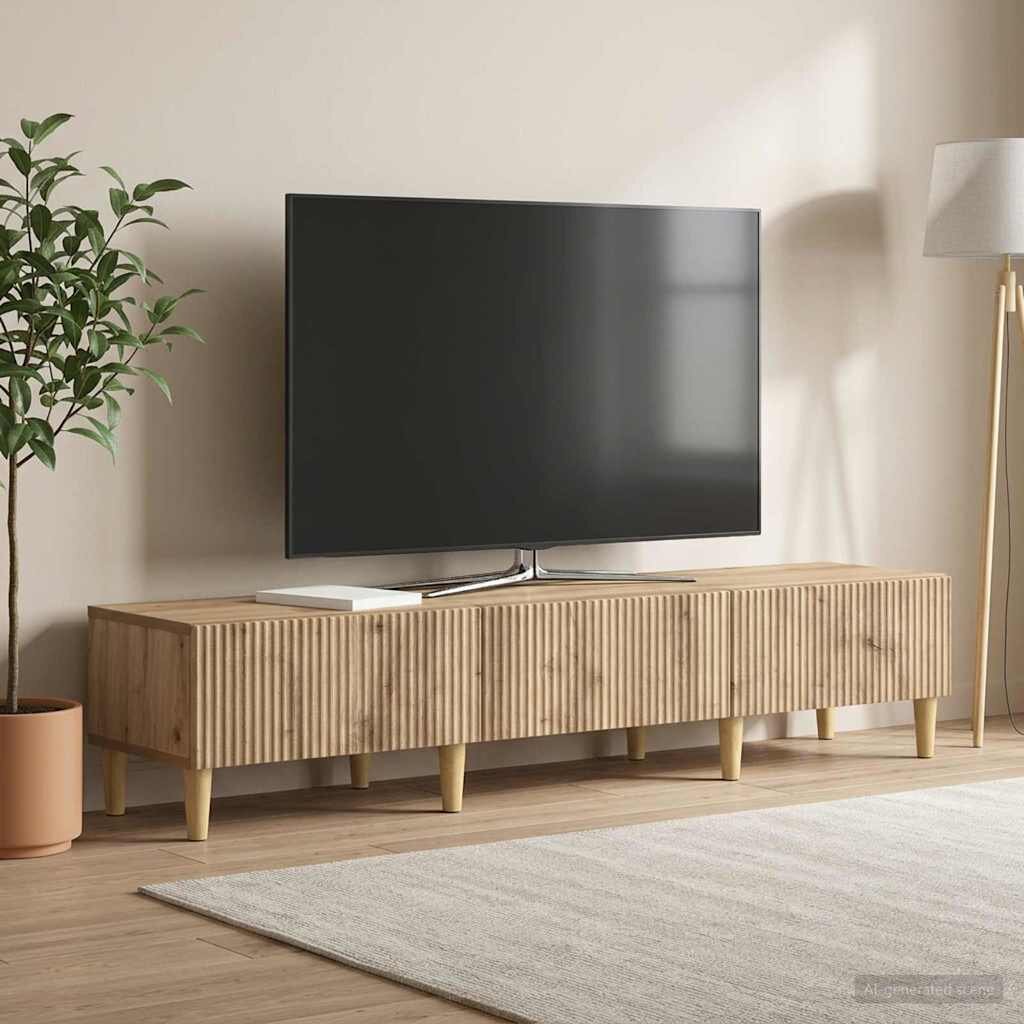vidaXL ТВ шкаф 147 x 345 x 30 см Дъб артизан Инженерна дървесина