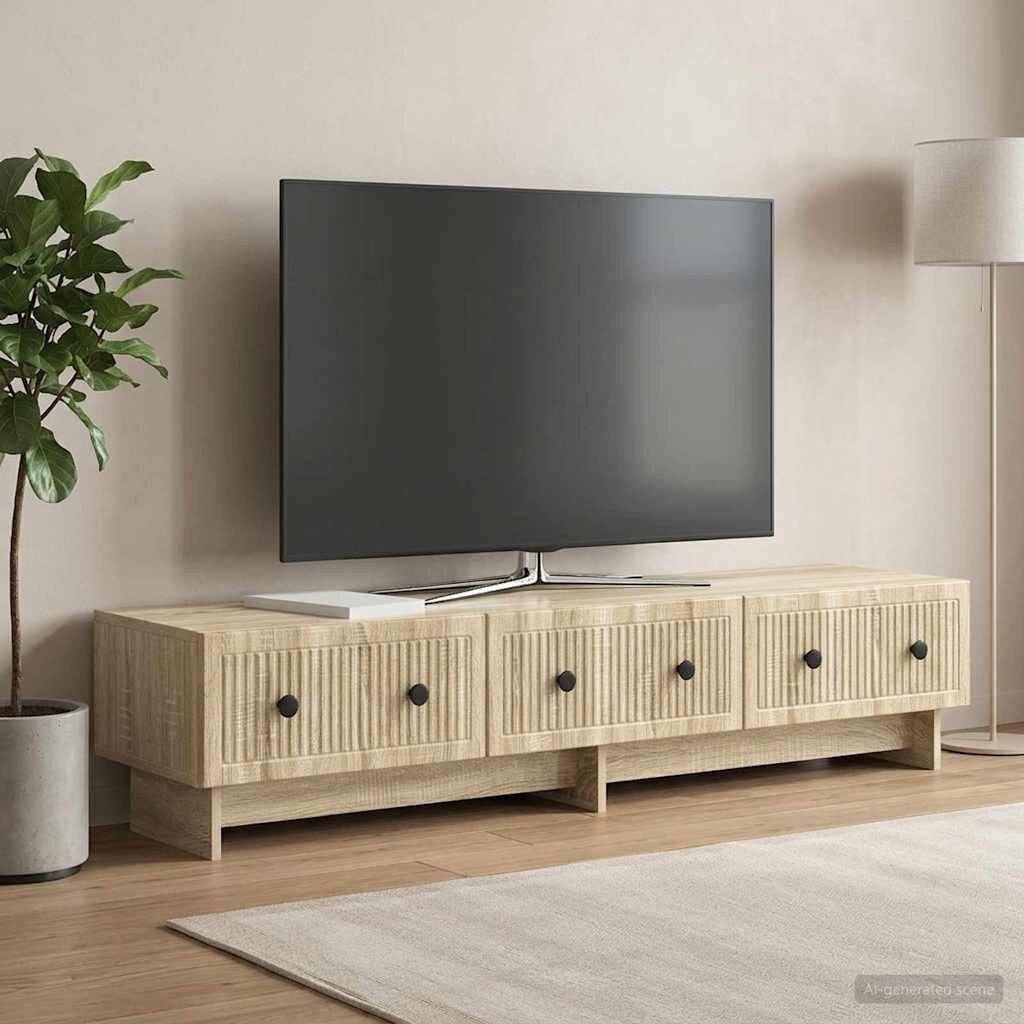 vidaXL ТВ шкаф 147 x 345 x 30 см Дъб сонома Инженерна дървесина