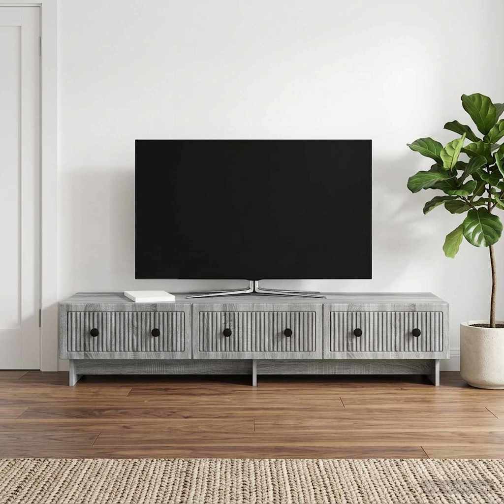 vidaXL ТВ шкаф 147 x 345 x 30 см Сива сонома Инженерна дървесина