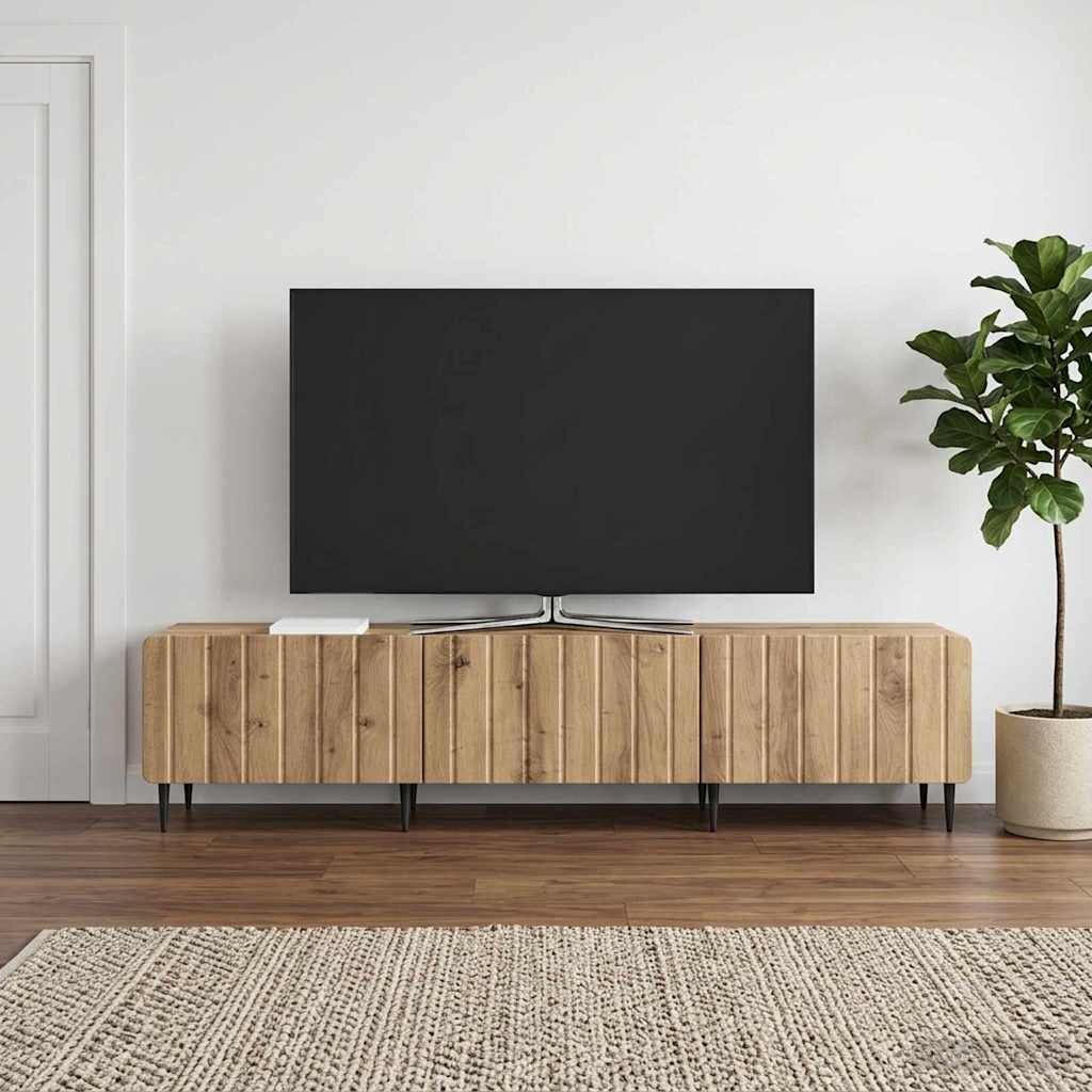 vidaXL ТВ шкаф 147 x 345 x 32 см Дъб артизан Инженерна дървесина