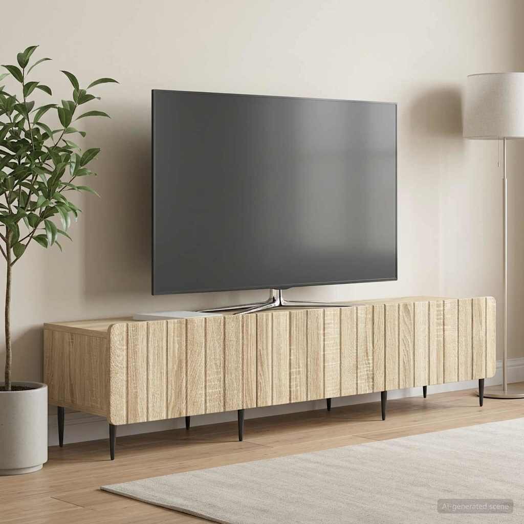 vidaXL ТВ шкаф 147 x 345 x 32 см Дъб сонома Инженерна дървесина