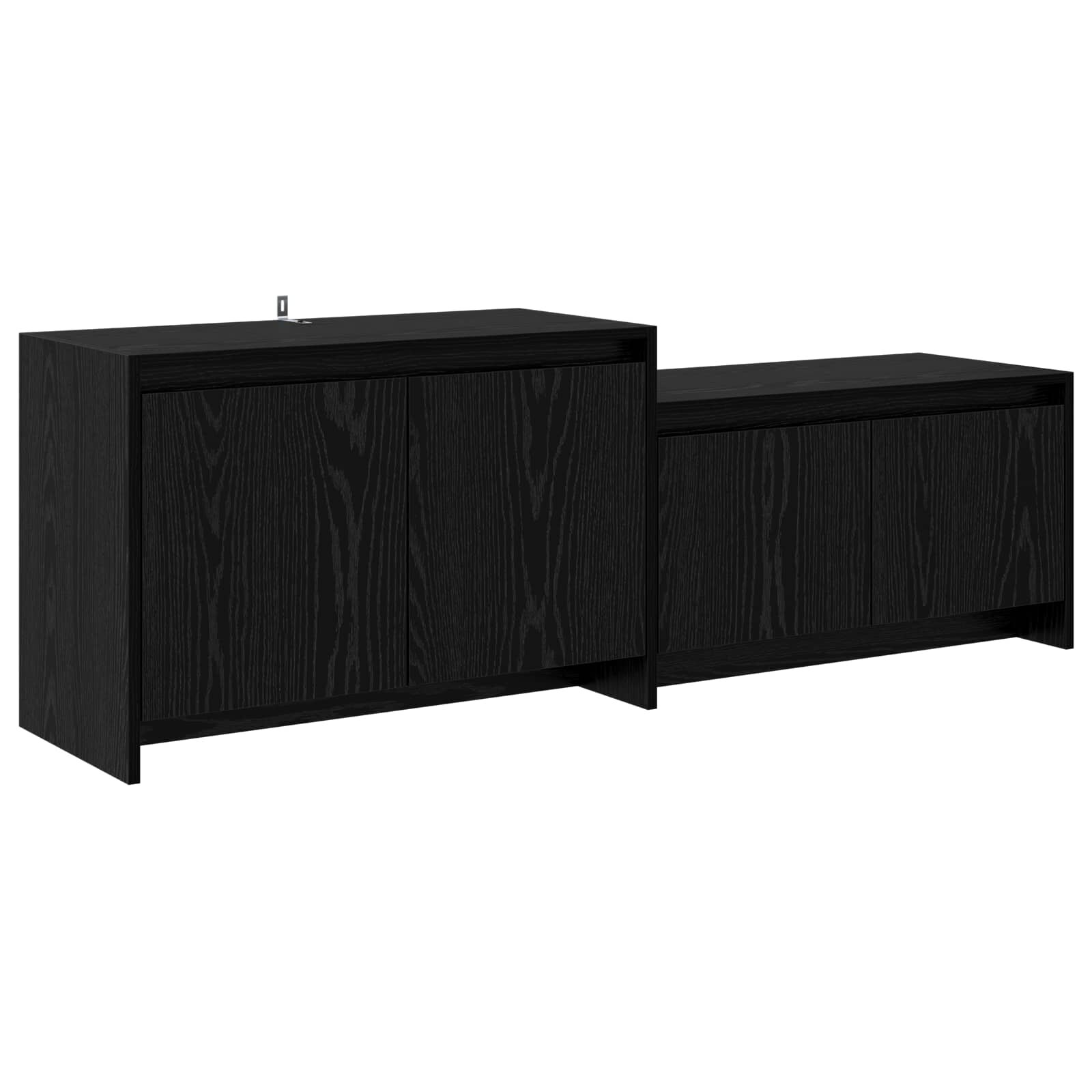 vidaXL ТВ шкаф 147 x 35 x 50 см Черен дъб Инженерна дървесина