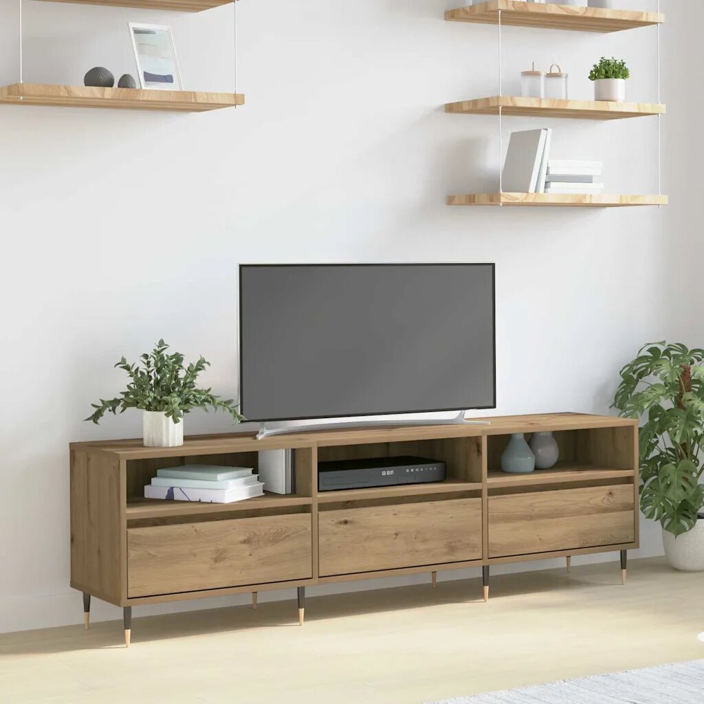 vidaXL ТВ шкаф 150 x 30 x 45 см Дъб Инженерна дървесина