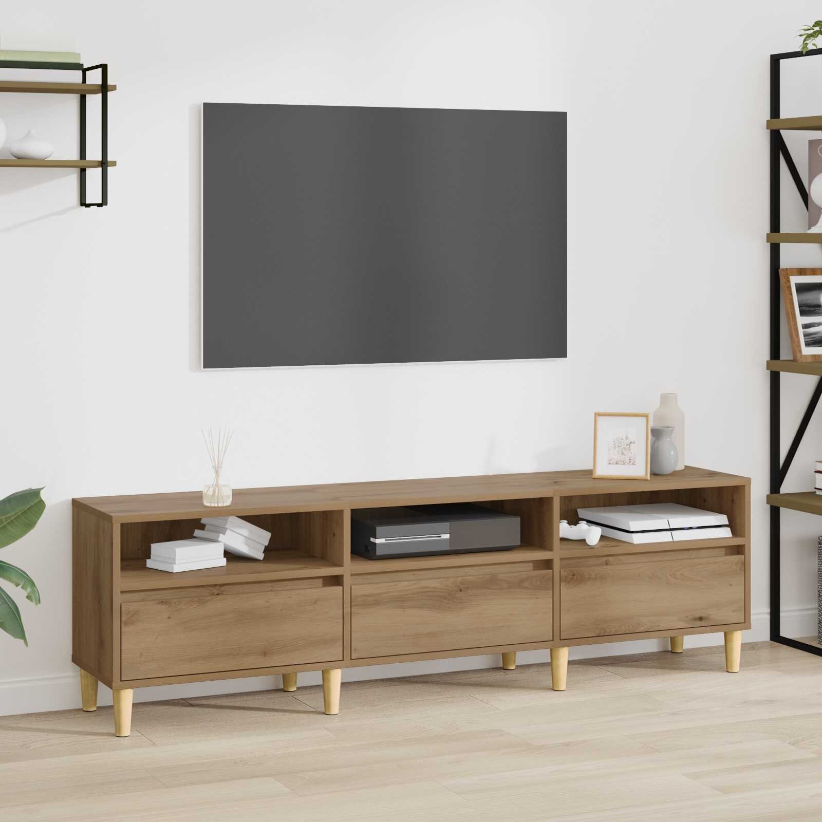 vidaXL ТВ шкаф 150 x 30 x 45 см Дъб Инженерна дървесина