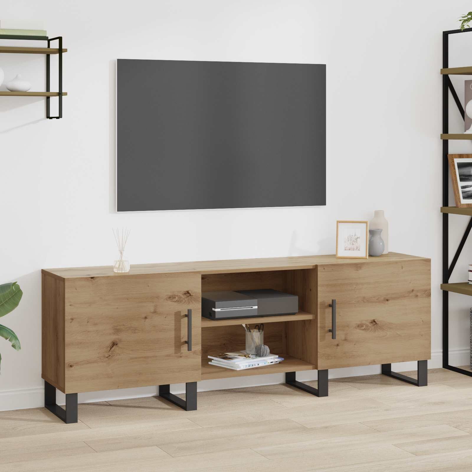 vidaXL ТВ шкаф 150 x 30 x 50 cm Дъб Инженерна дървесина