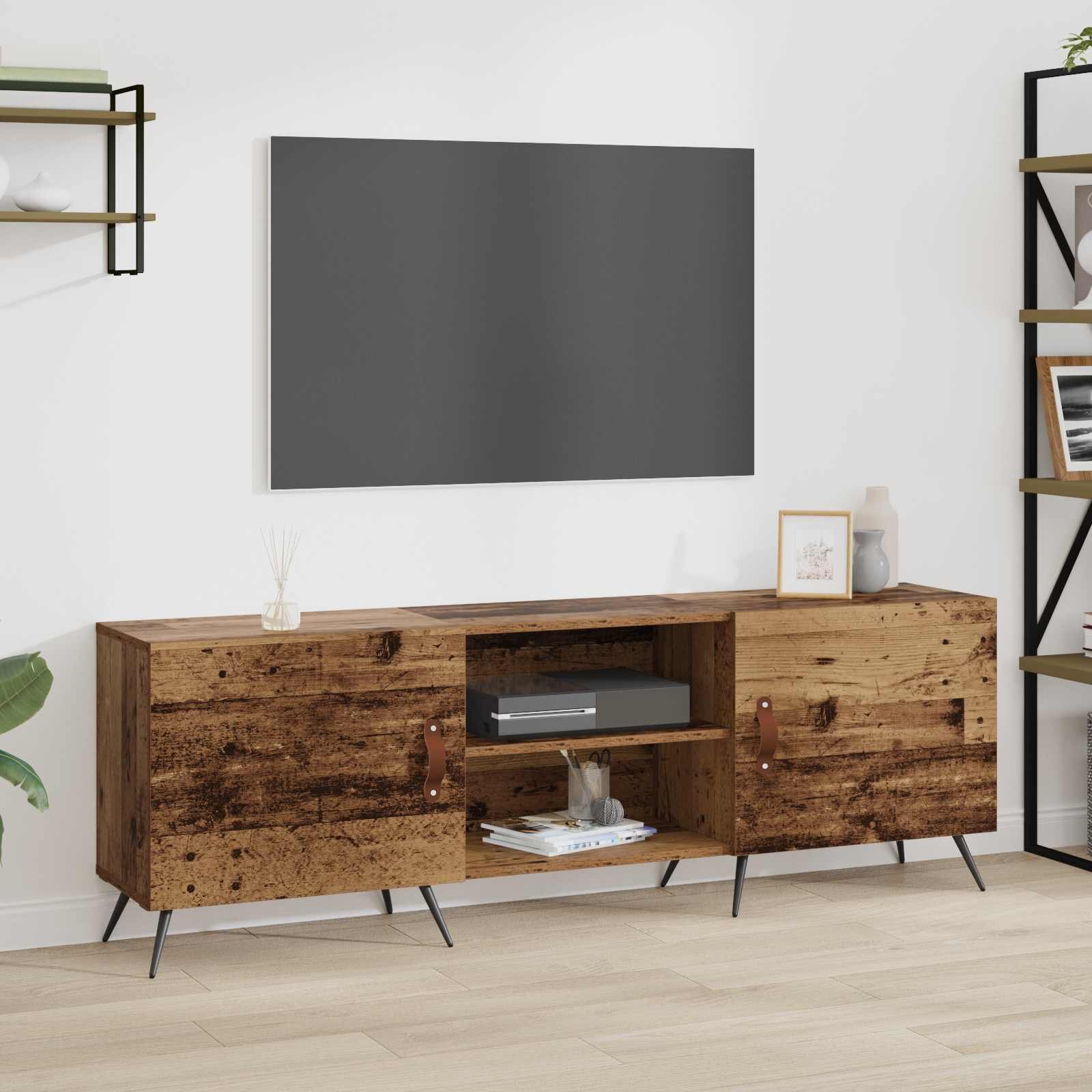 vidaXL ТВ шкаф 150 x 30 x 50 cm Старо дърво Инженерна дървесина
