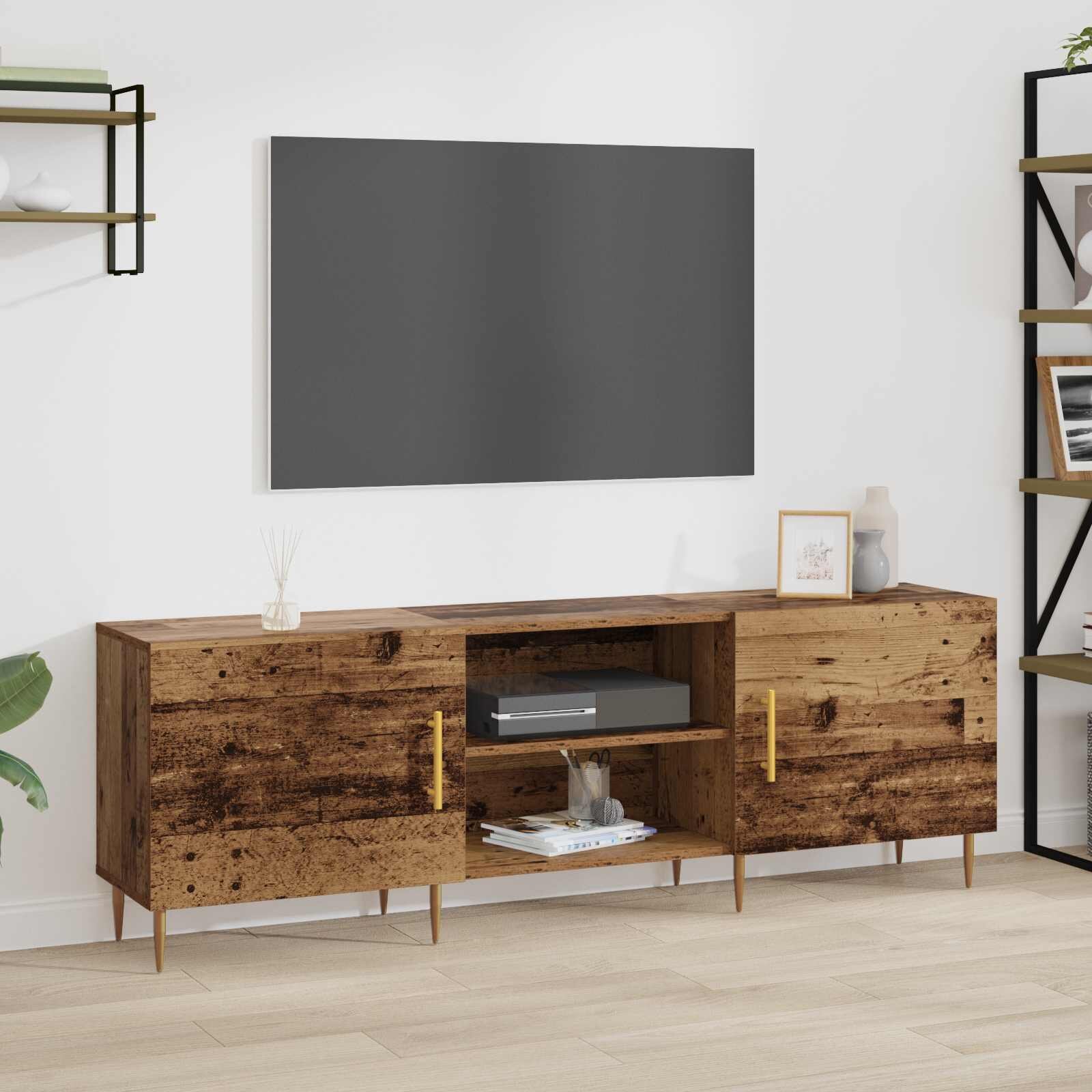 vidaXL ТВ шкаф 150 x 30 x 50 cm Старо дърво Инженерна дървесина