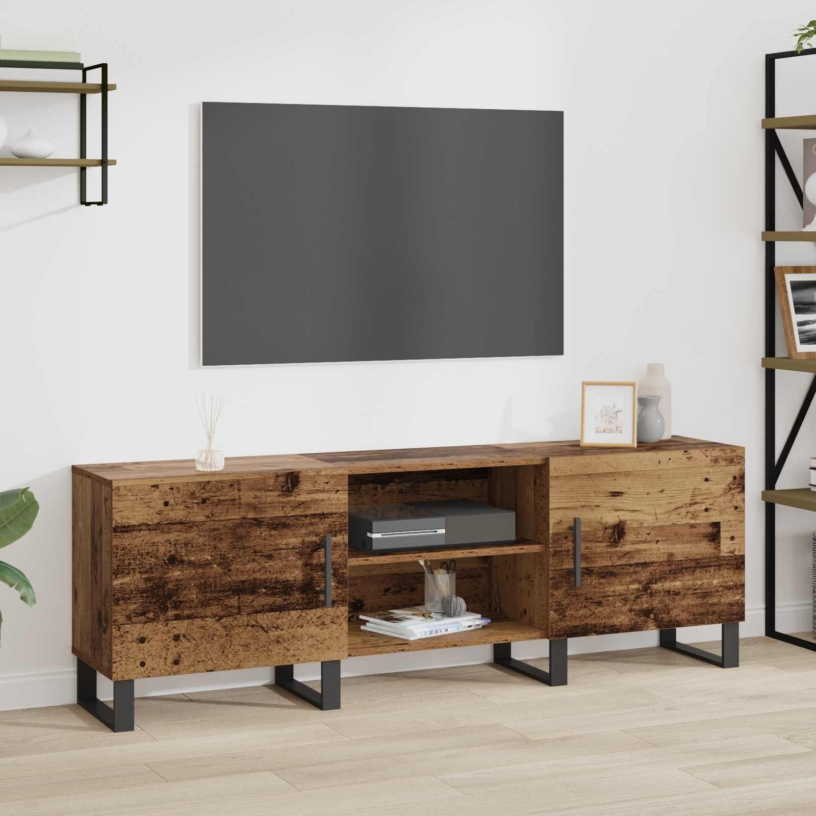 vidaXL ТВ шкаф 150 x 30 x 50 cm Старо дърво Инженерна дървесина