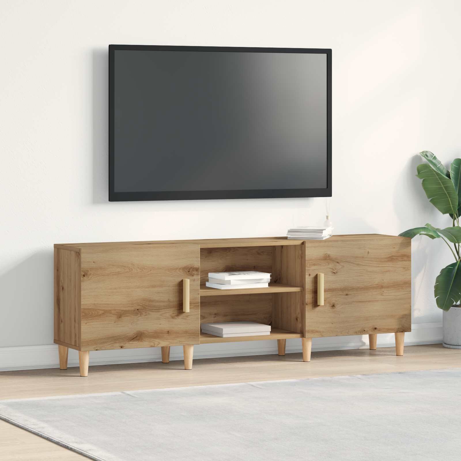 vidaXL ТВ шкаф 150 x 30 x 50 см дъб артизан Инженерна дървесина