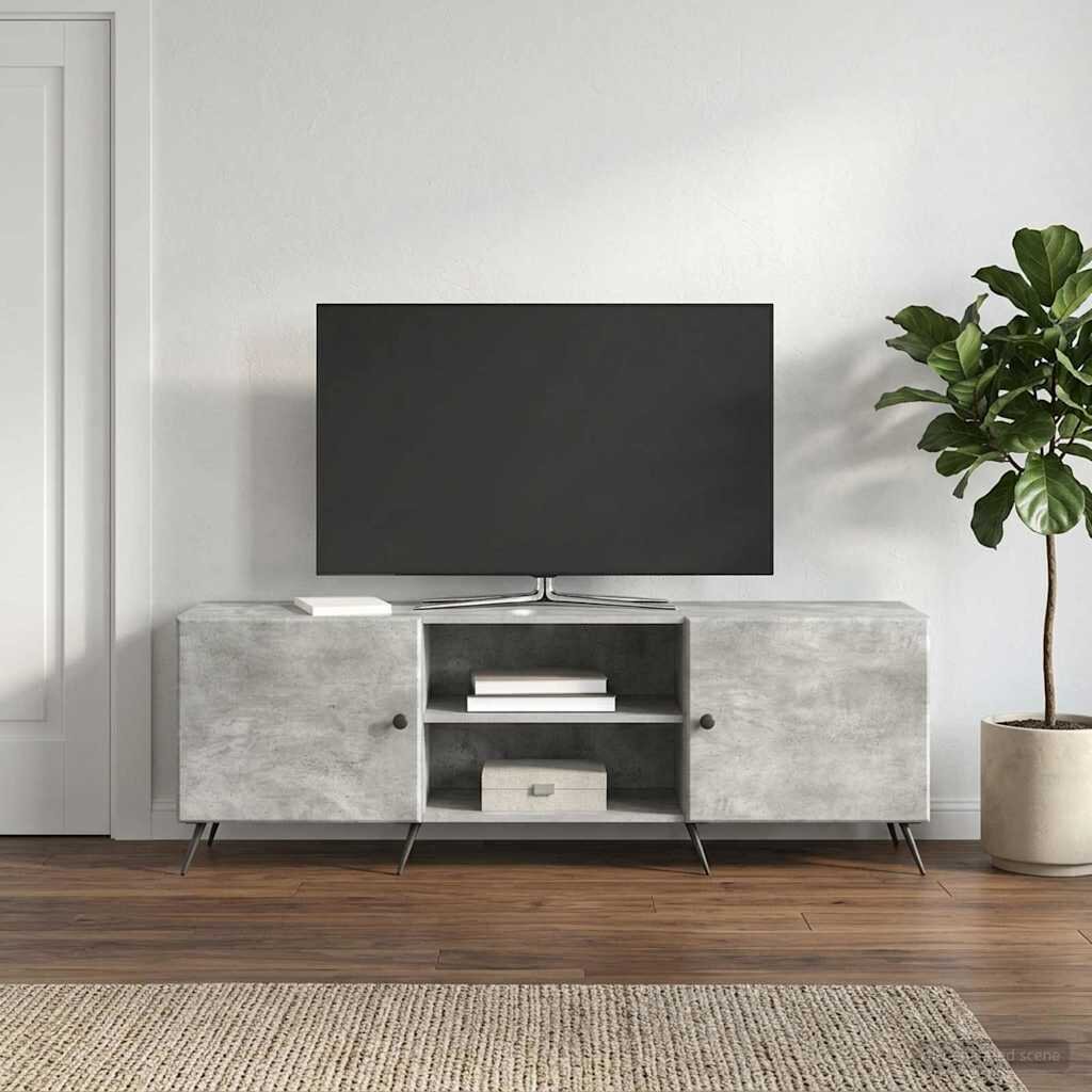 vidaXL ТВ шкаф 150 x 31 x 50 см Бетонно сиво Инженерна дървесина