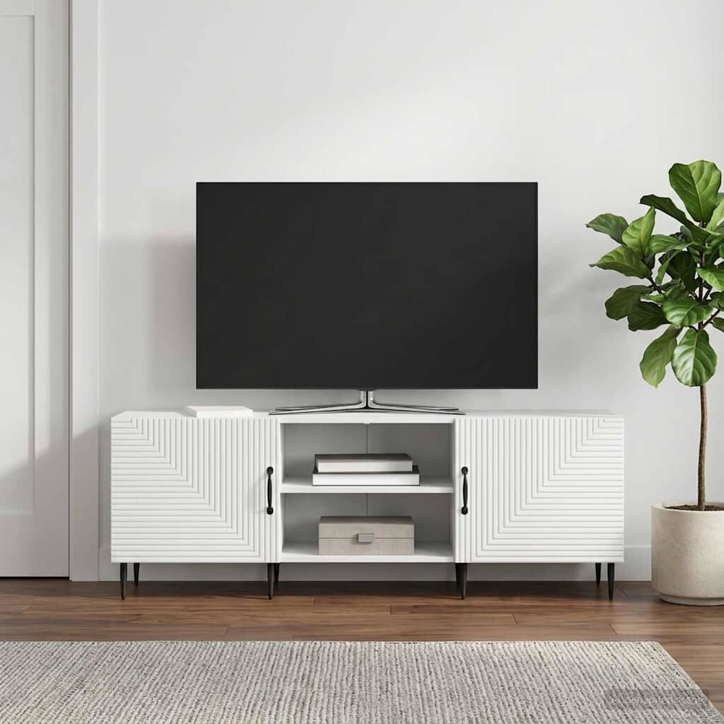 vidaXL ТВ шкаф 150 x 31 x 50 см Бяло Инженерна дървесина