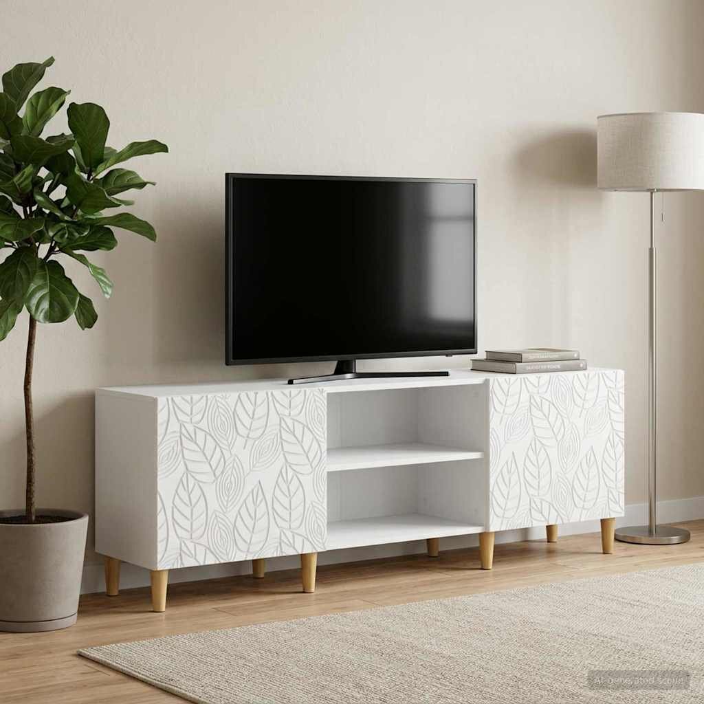 vidaXL ТВ шкаф 150 x 31 x 50 см Бяло Инженерна дървесина