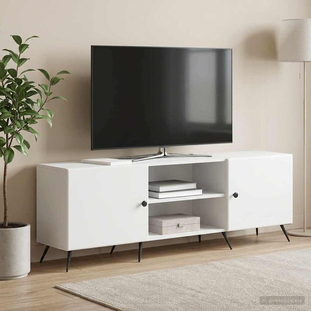 vidaXL ТВ шкаф 150 x 31 x 50 см Бяло Инженерна дървесина