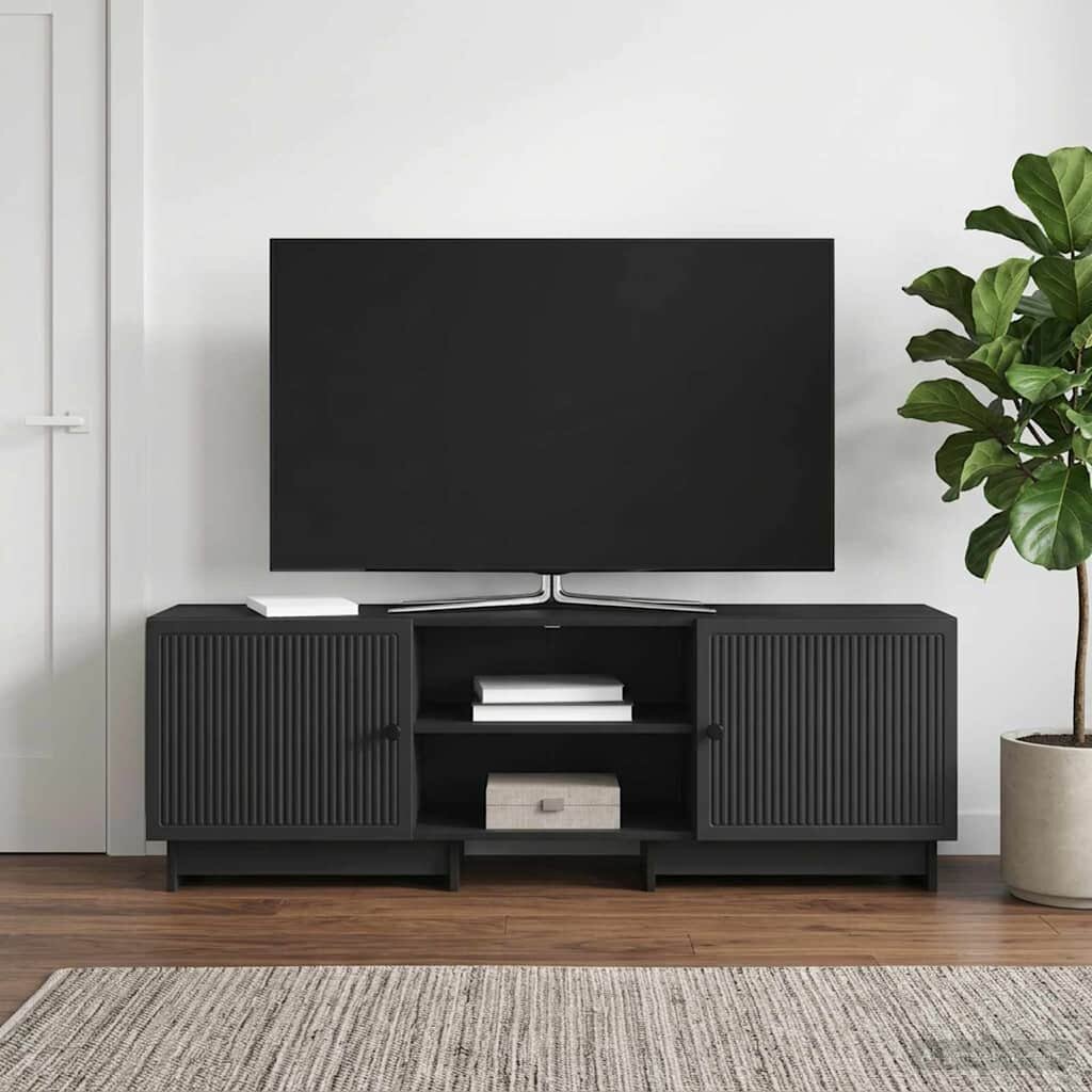 vidaXL ТВ шкаф 150 x 31 x 50 см Черно Инженерен дървен материал