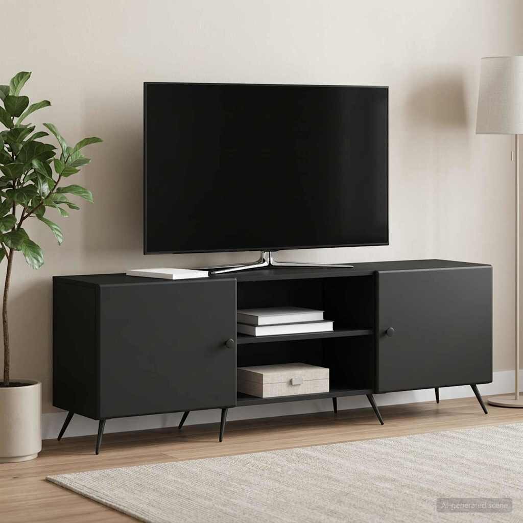 vidaXL ТВ шкаф 150 x 31 x 50 см Черно Инженерна дървесина