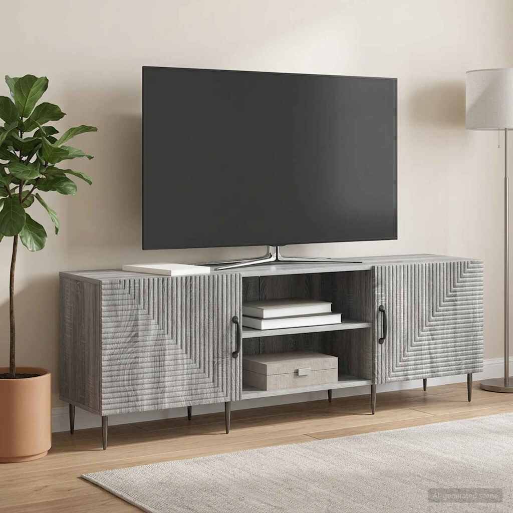 vidaXL ТВ шкаф 150 x 31 x 50 см Сива сонома Инженерна дървесина