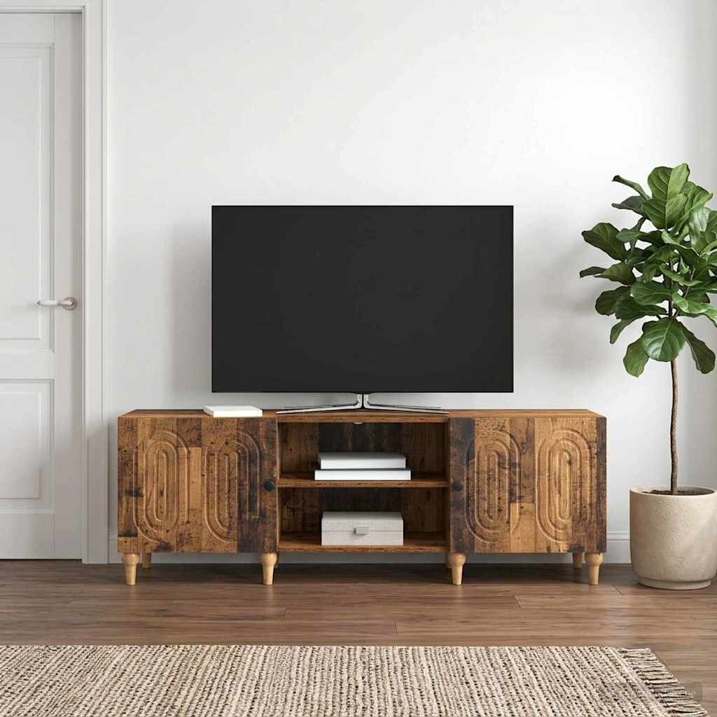 vidaXL ТВ шкаф 150 x 31 x 50 см Старо дърво Инженерна дървесина