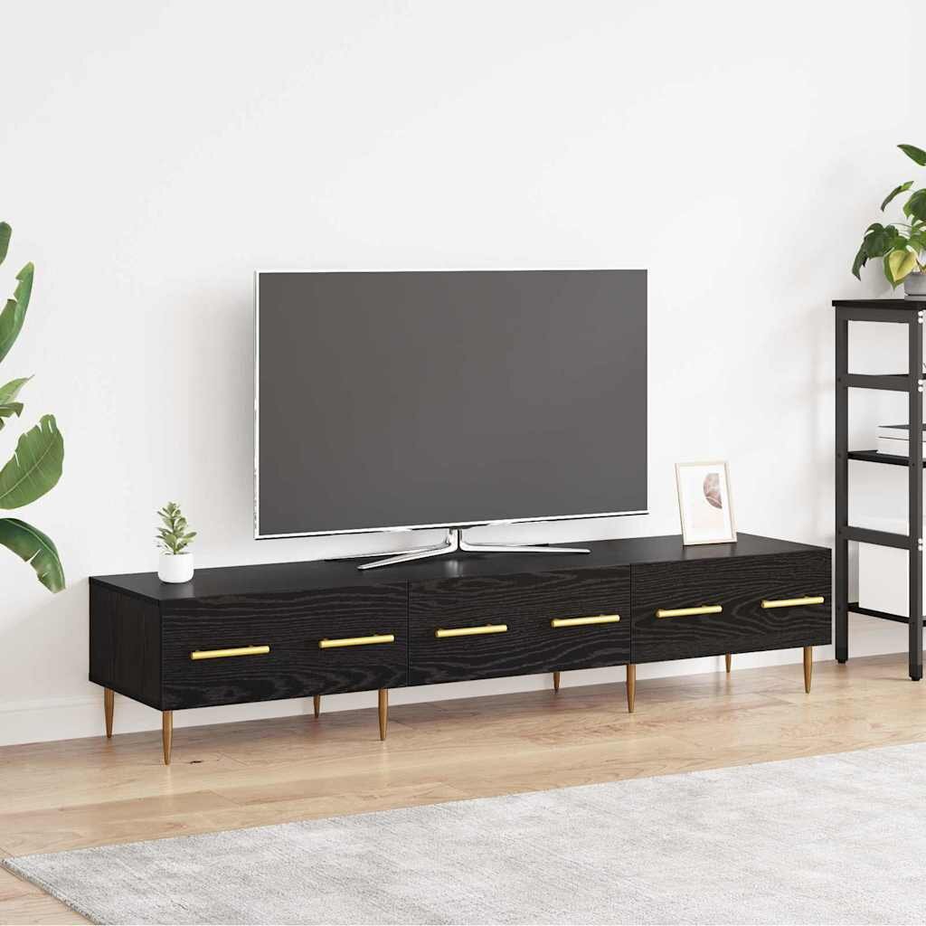 vidaXL ТВ шкаф 150 x 36 x 30 см Черния дъб Инженерна дървесина