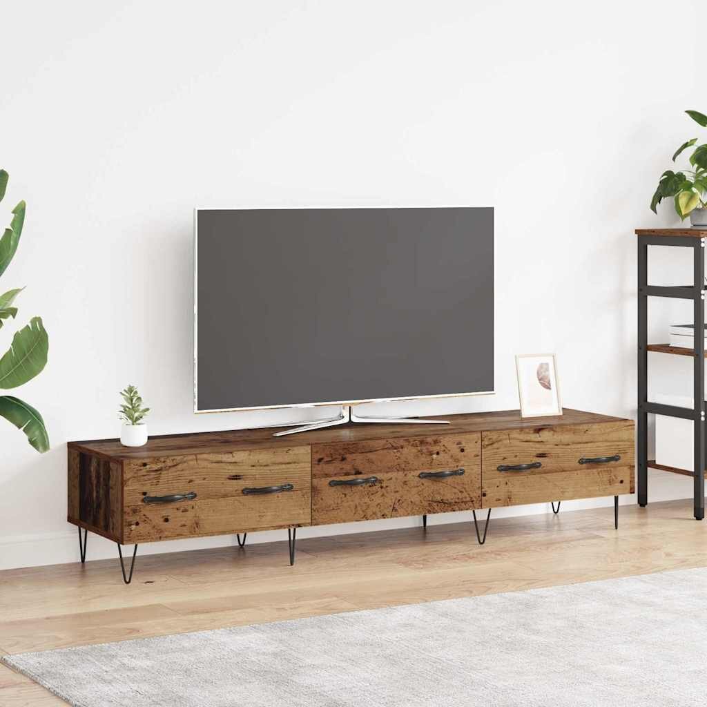 vidaXL ТВ шкаф 150 x 36 x 30 см Старо дърво Инженерна дървесина