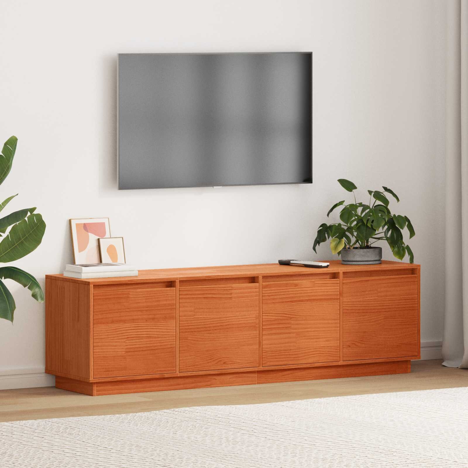vidaXL ТВ шкаф 156 x 37 x 45 см Кафяво Инженерна дървесина