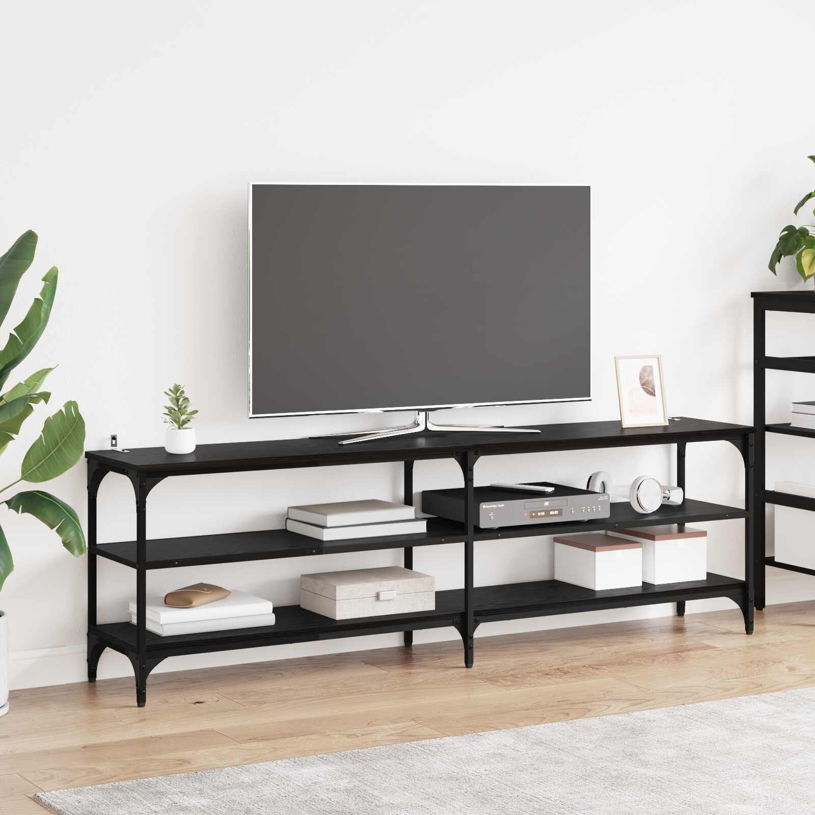 vidaXL ТВ шкаф 160 x 30 x 50 см Черния дъб