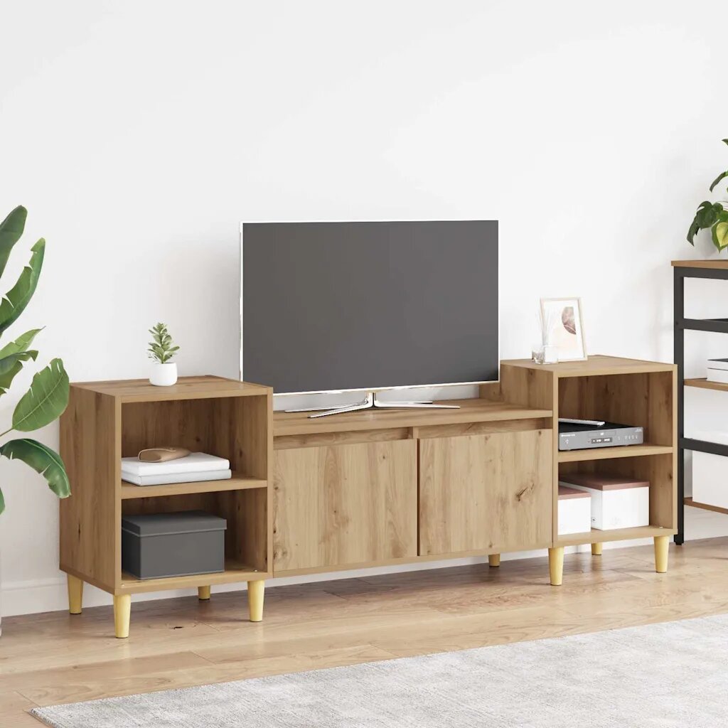 vidaXL ТВ шкаф 160 x 35 x 55 см Дъб Инженерна дървесина