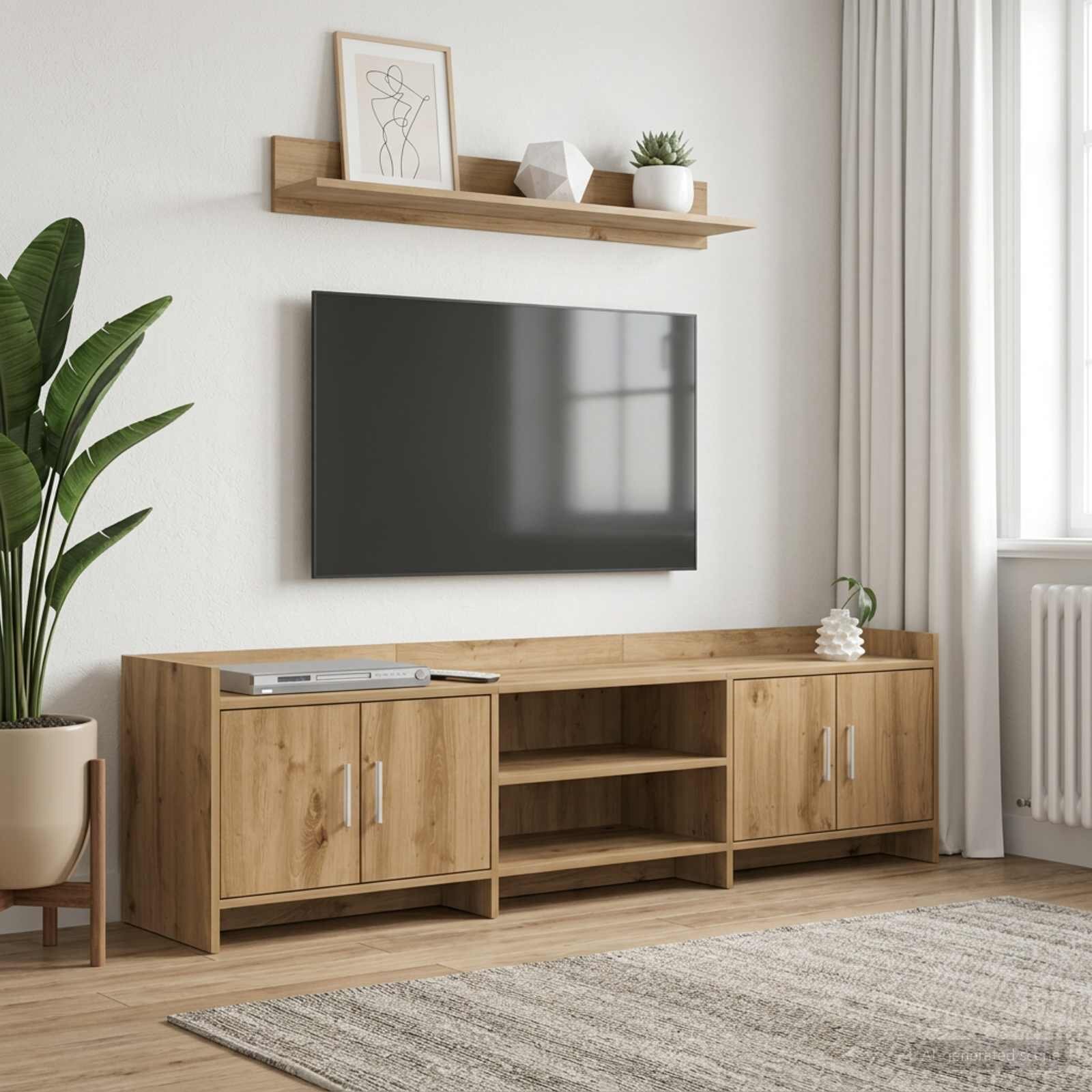 vidaXL ТВ шкаф 168 x 33 x 47 см Дъб артизан Инженерна дървесина