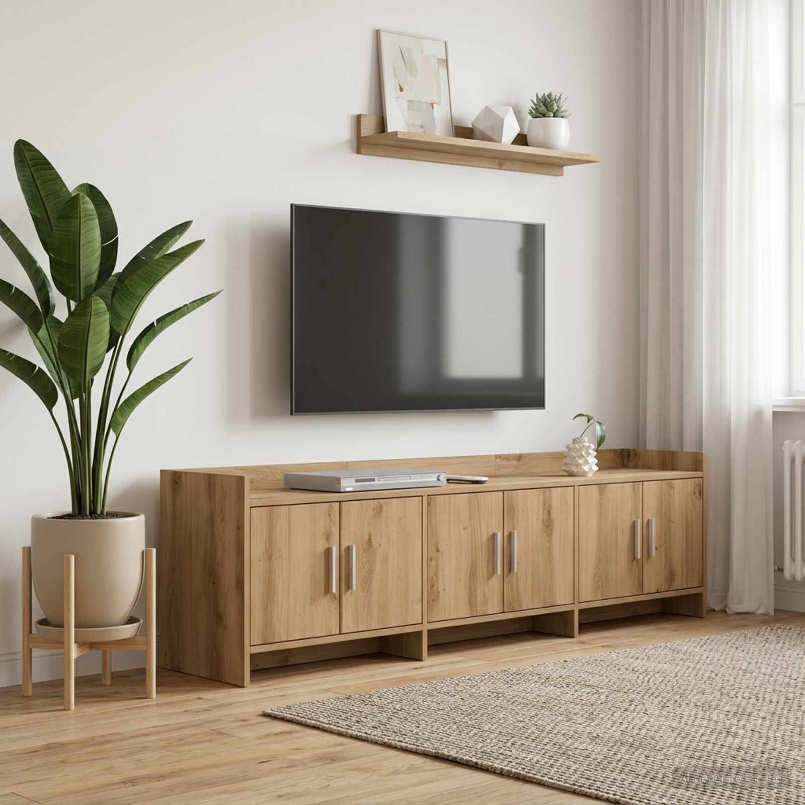 vidaXL ТВ шкаф 168 x 33 x 47 см Дъб артизан Инженерна дървесина