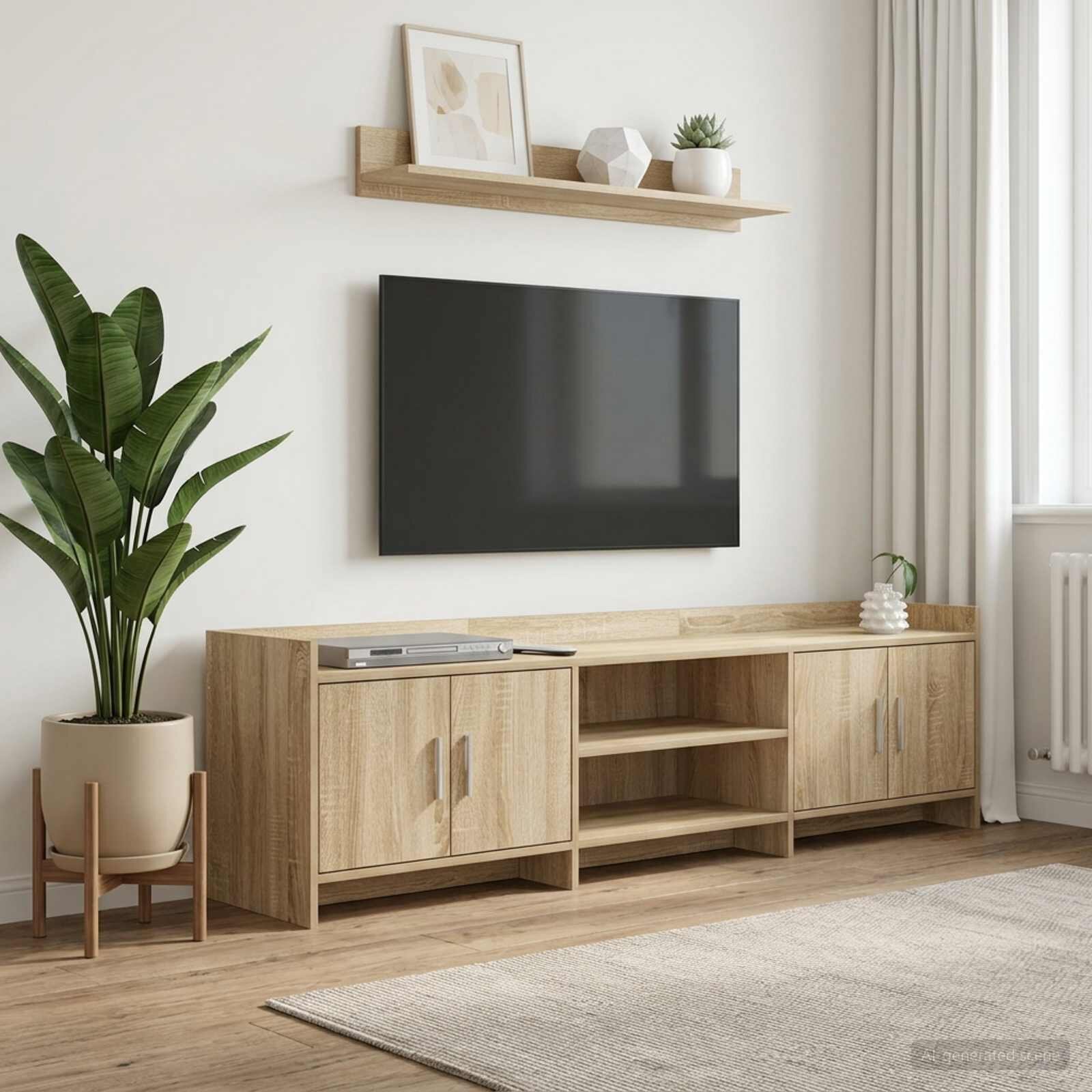 vidaXL ТВ шкаф 168 x 33 x 47 см Дъб сонома Инженерна дървесина